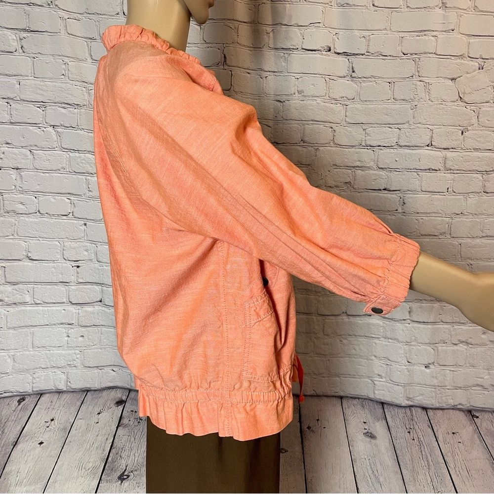 Eddie Bauer Eddie Bauer Orange Cotton Front Zip 3/4 Sleeve Light Jacket Size L / US 10 / IT 46 - 3 Thumbnail