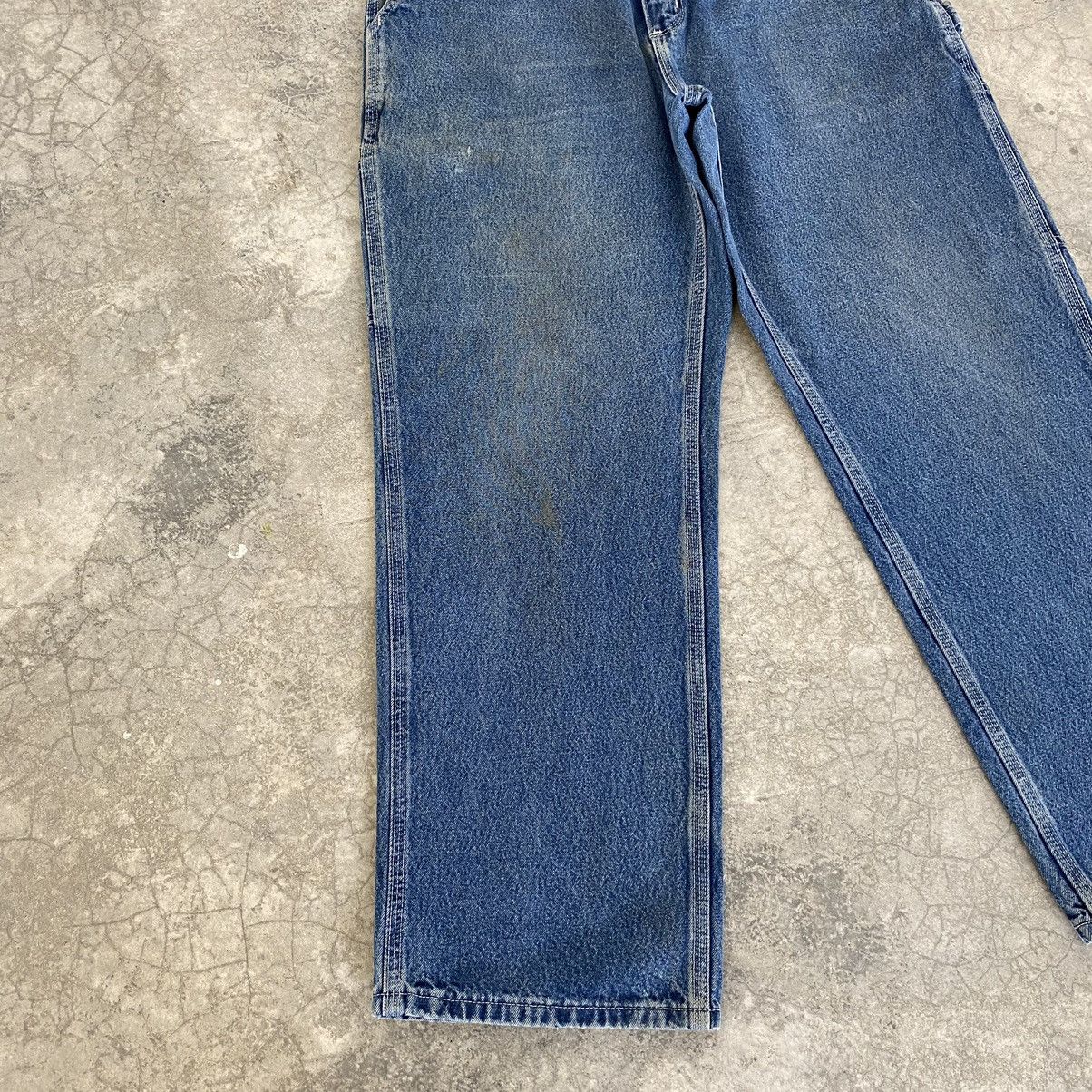 Carhartt × Vintage VTG Carhartt Medium Washed Blue Carpenter Denim Jeans Size US 32 / EU 48 - 7 Thumbnail