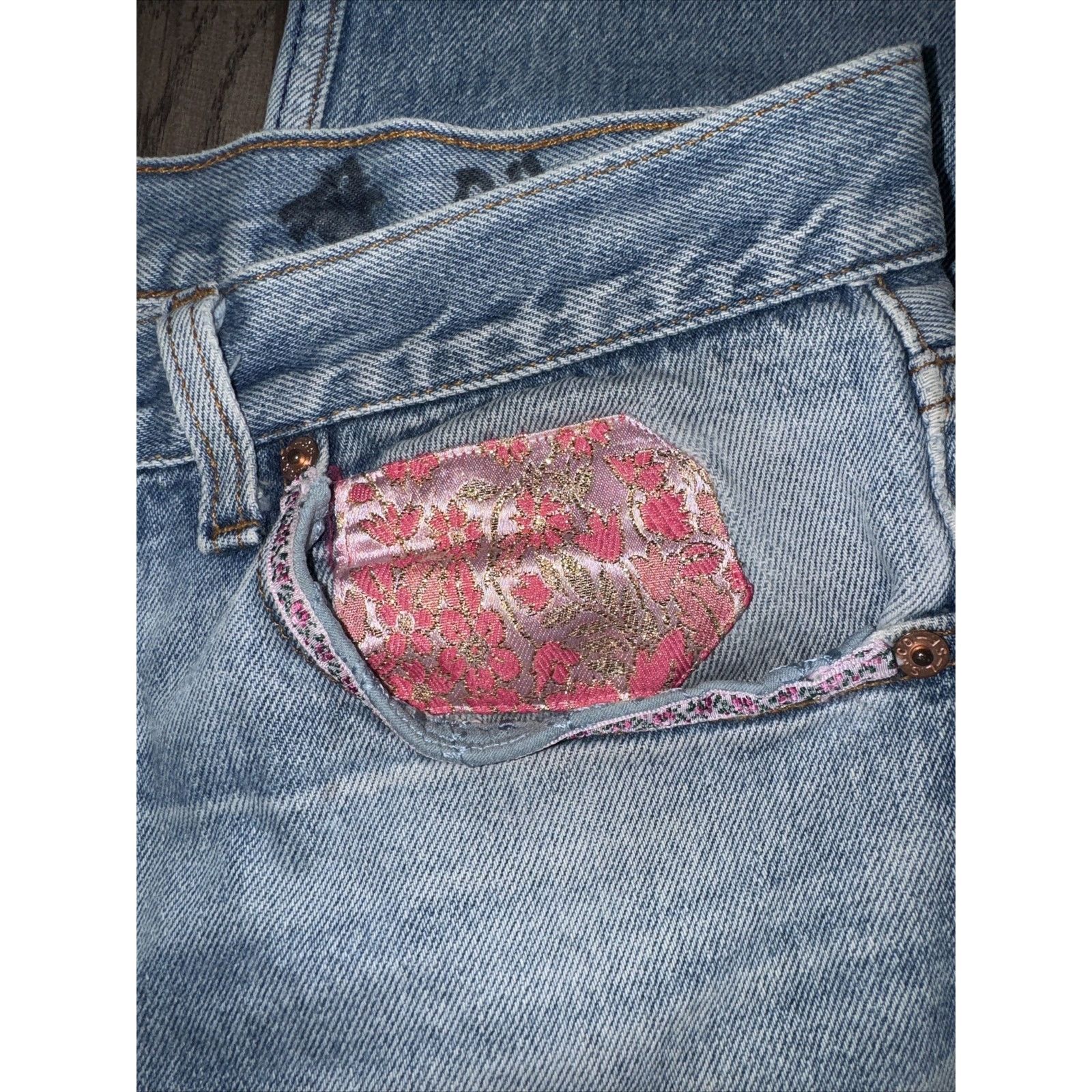 Levi's × Vintage Vintage 90s Levi’s Denim Jeans Blue With Patches 32x21 Size US 32 / EU 48 - 5 Thumbnail