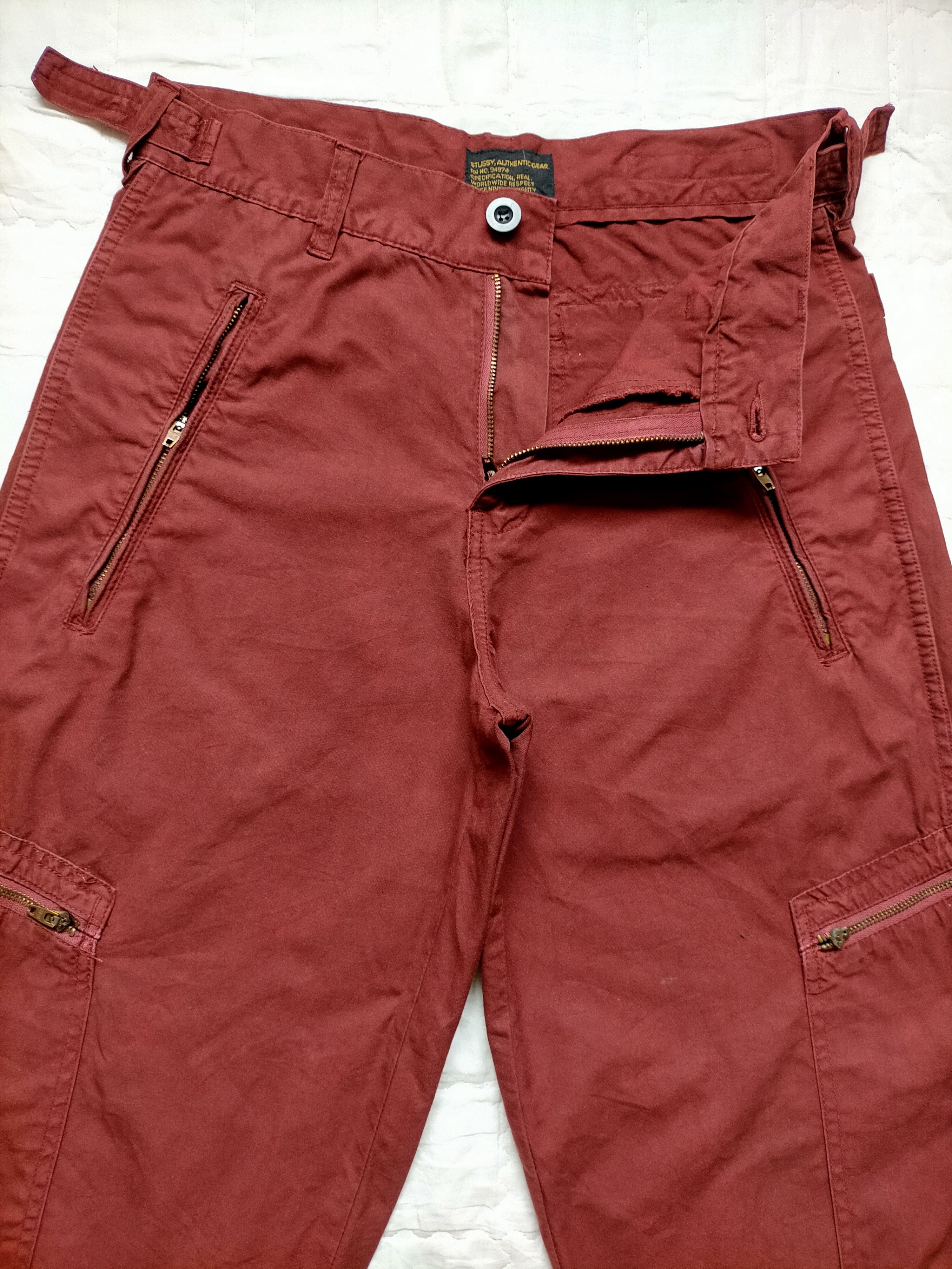 Stussy Stussy Authentic Gear Multipocket Zipped Red Pants Size US 30 / EU 46 - 7 Thumbnail