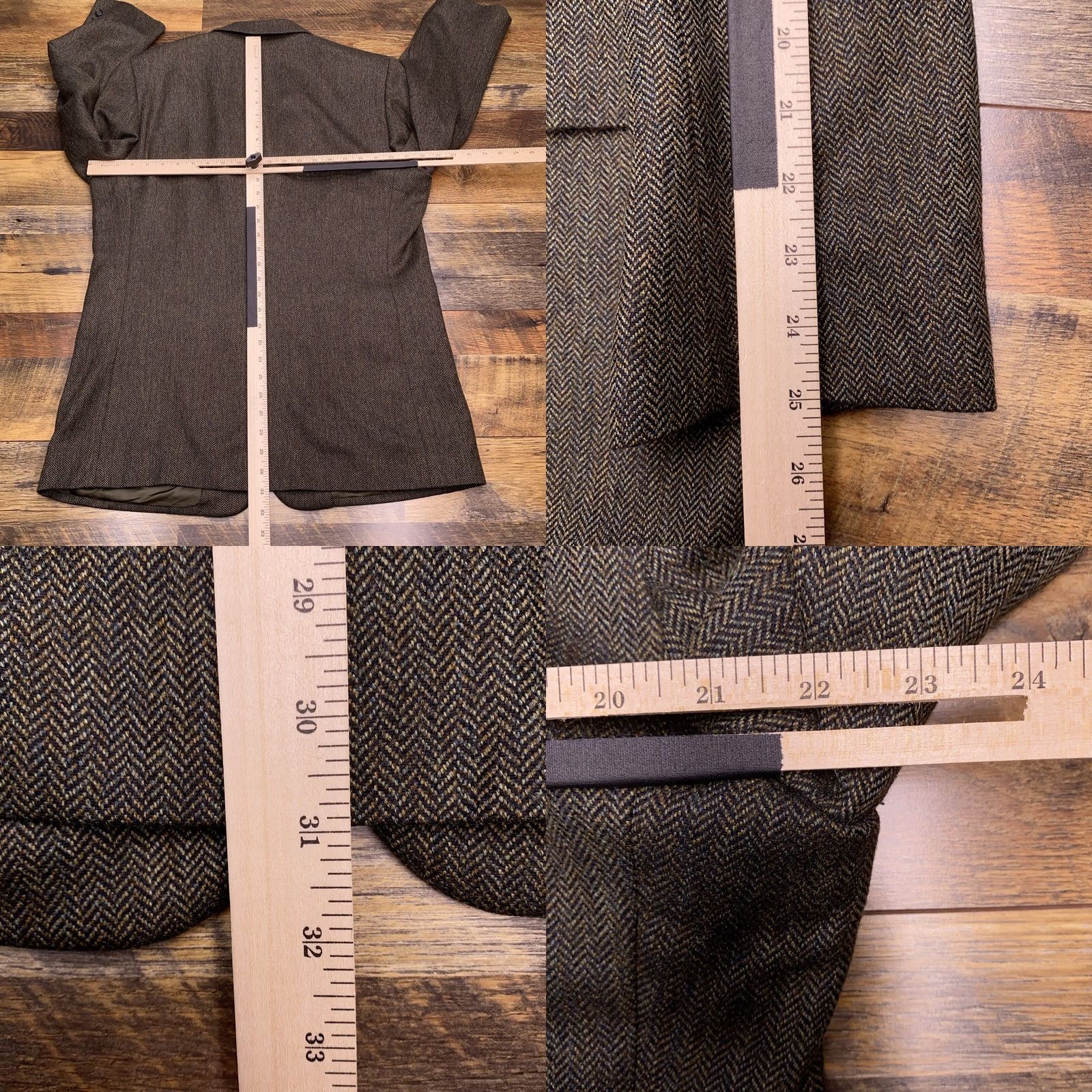 Jos. A. Bank Jos. A. Bank Sport Coat Mens 44R Green Herringbone Wool Blazer Size 44R - 9 Thumbnail