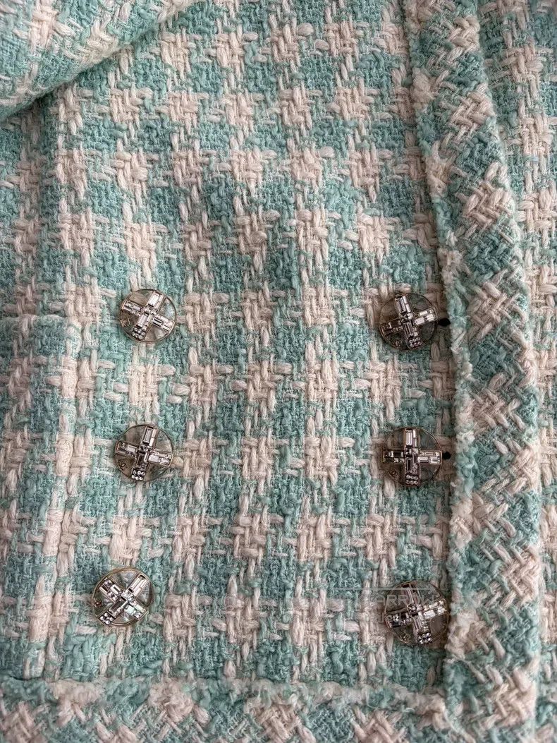 Chanel Chanel Mint green tweed coat Size XS / US 0-2 / IT 36-38 - 4 Thumbnail