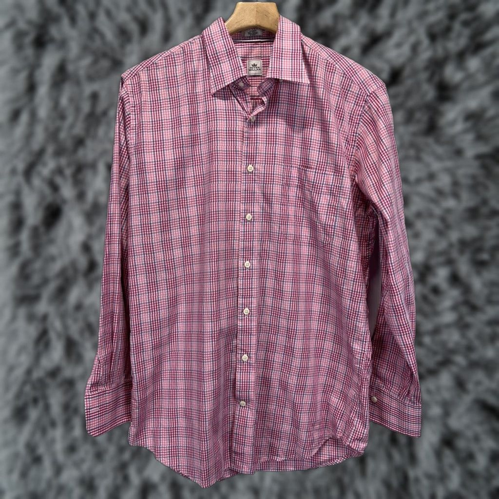 Peter Millar Peter Millar Button Down Shirt Mens Medium Pink Plaid Gingham Golf Size US M / EU 48-50 / 2 - 1 Thumbnail