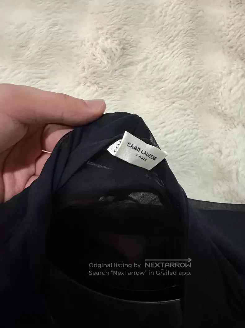 Saint Laurent Paris Saint Laurent Paris Crinkled Deep V Chiffon Underlayer Shi Size US XL / EU 56 / 4 - 8 Thumbnail
