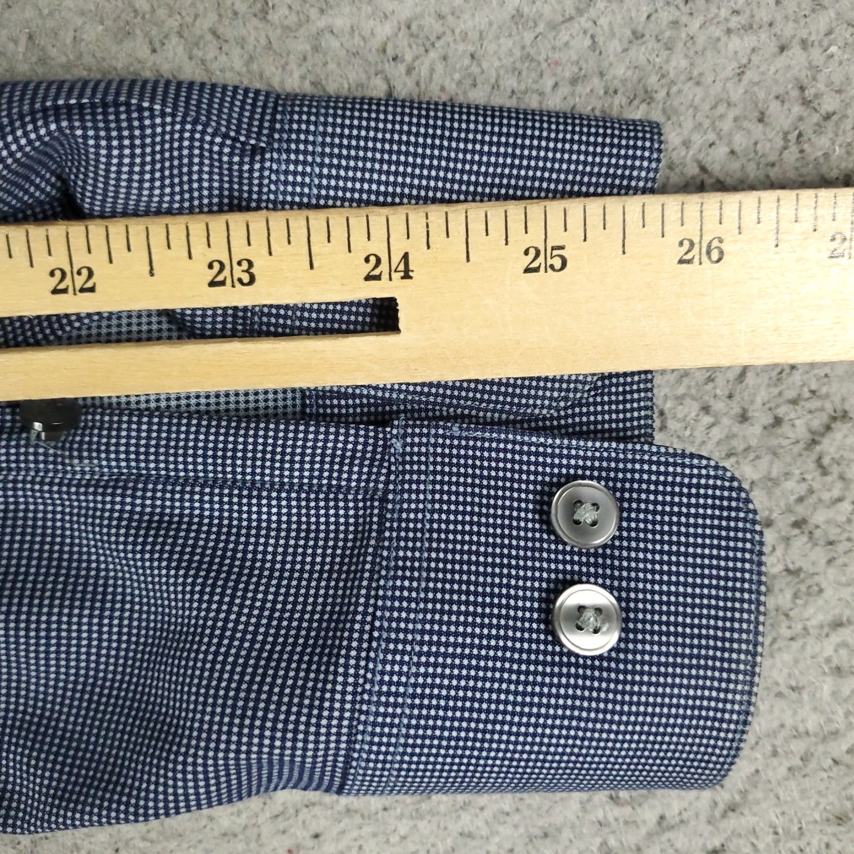 John Varvatos John Varvatos Shirt Mens 16.5 Blue Slim Fit Dress Button Up Long Sleeve Size 46R - 6 Thumbnail