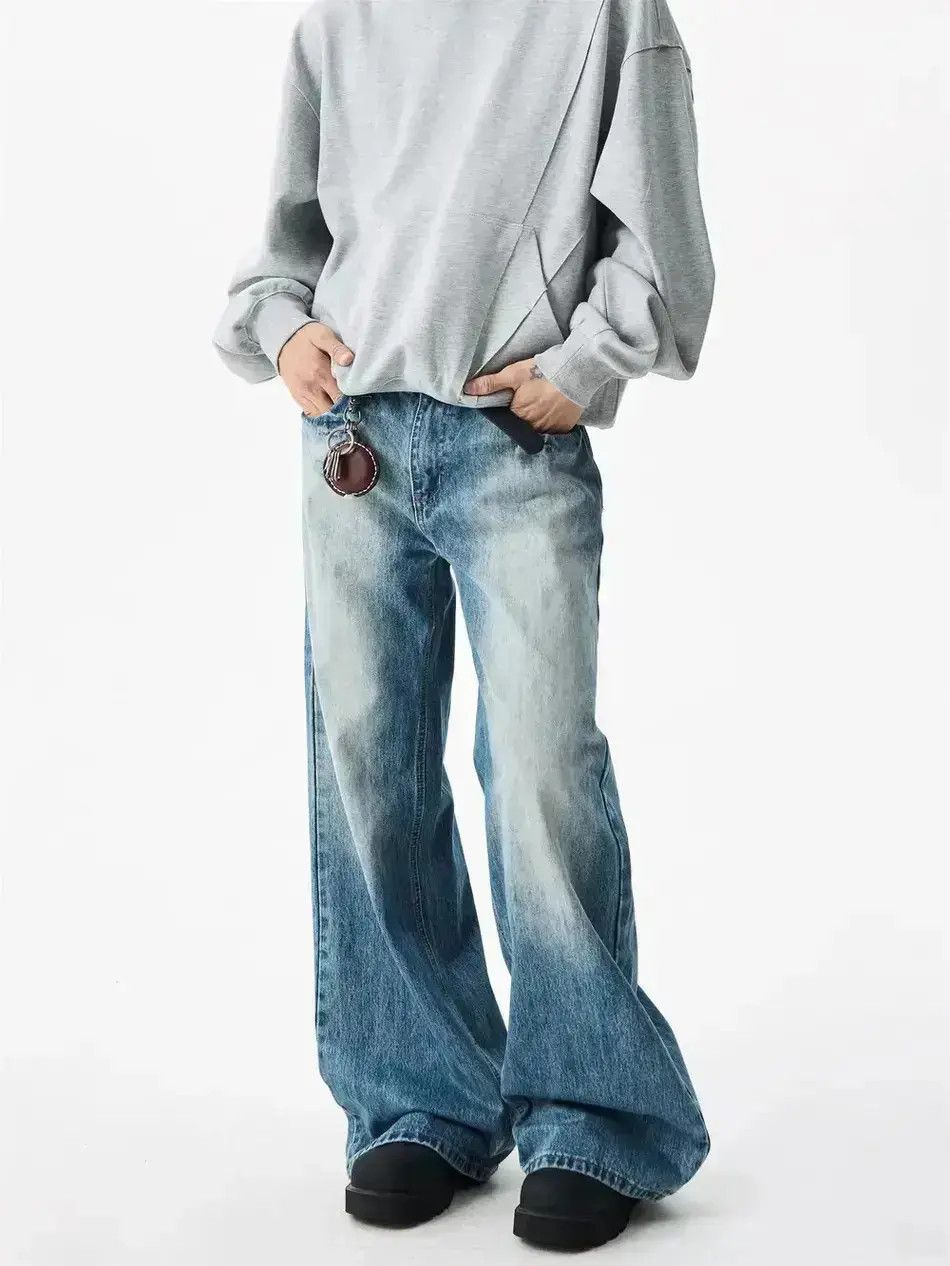 Japanese Brand Retro distressed wide leg jeans Size US 32 / EU 48 - 1 Thumbnail