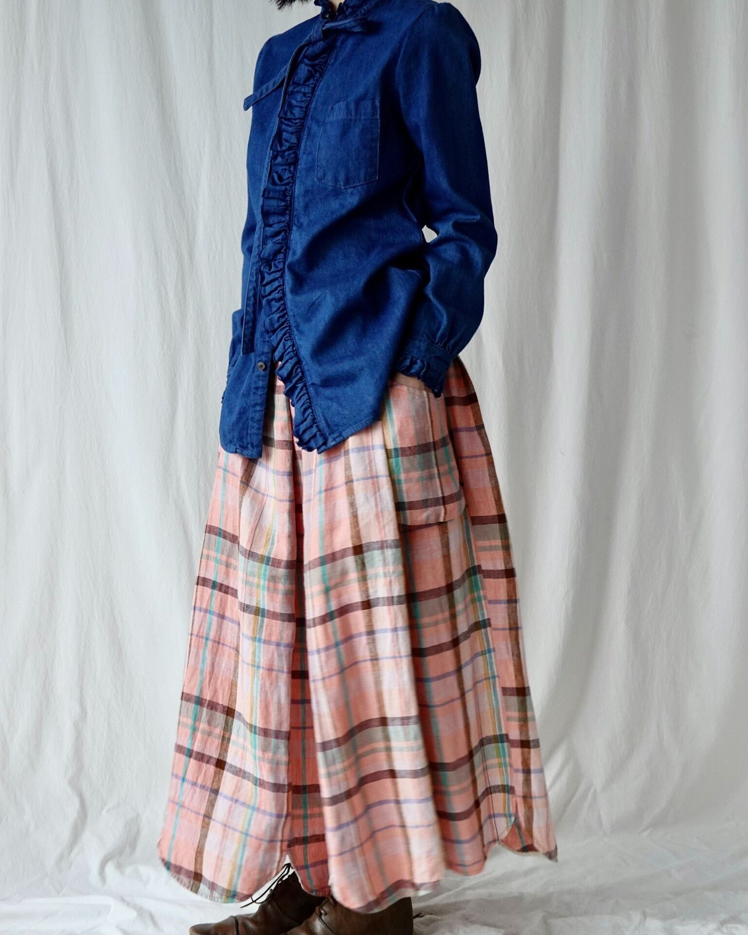 Kapital Cute Denim Ruffled Collar Shirt Size XS / US 0-2 / IT 36-38 - 1 Thumbnail