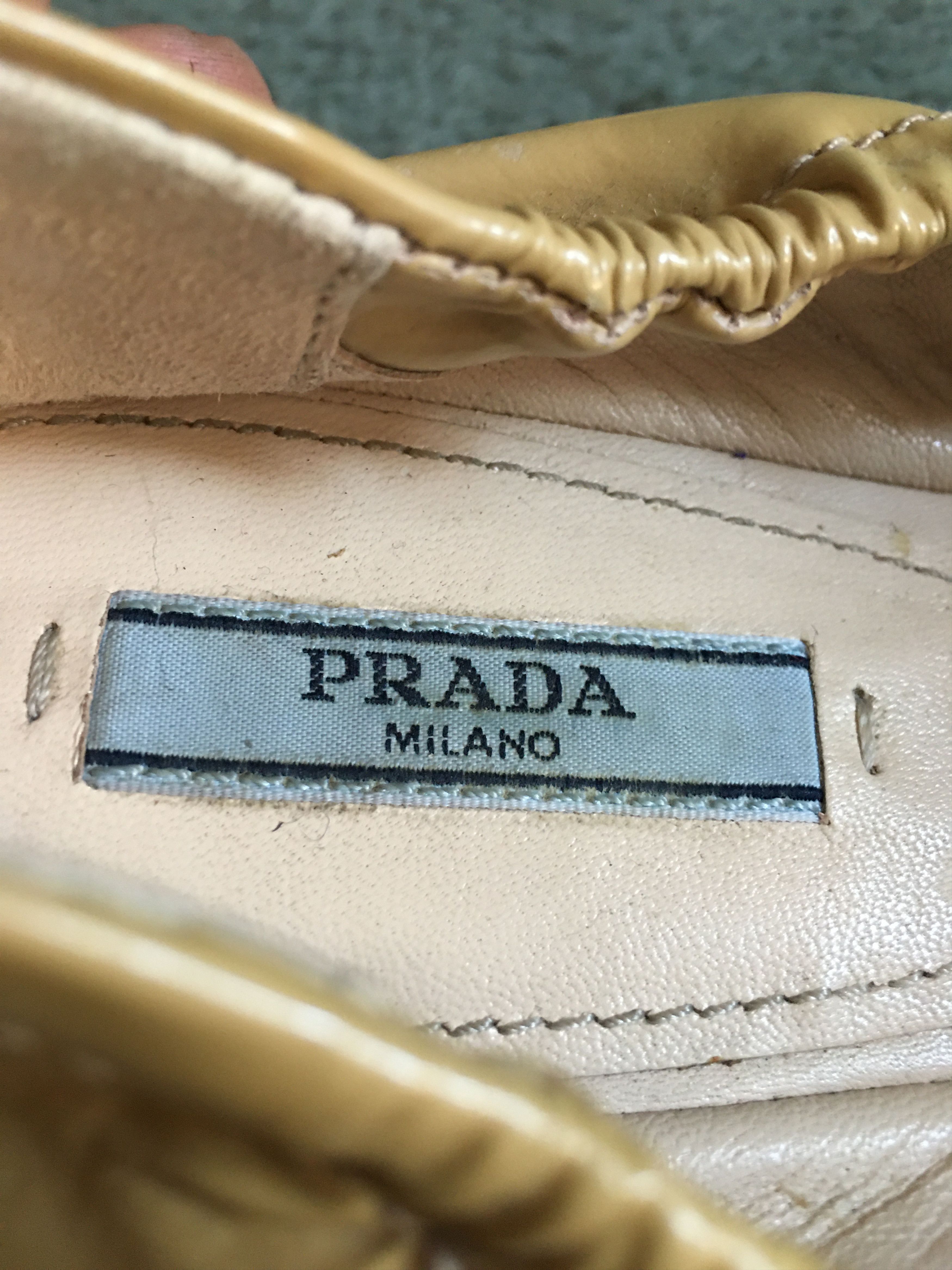 Prada × Vintage PRADA Beige Patent Leather Balets Flats Pumps EU37.5 Size US 7.5 / IT 37.5 - 9 Thumbnail