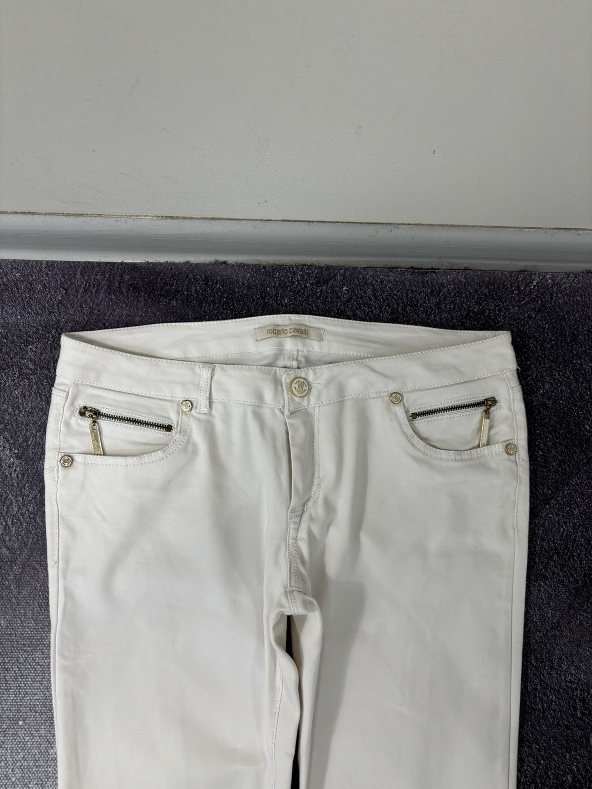 Roberto Cavalli Roberto Cavalli Women’s Bottoms Zip White Luxury Pants Size 32" / US 10 / IT 46 - 5 Thumbnail
