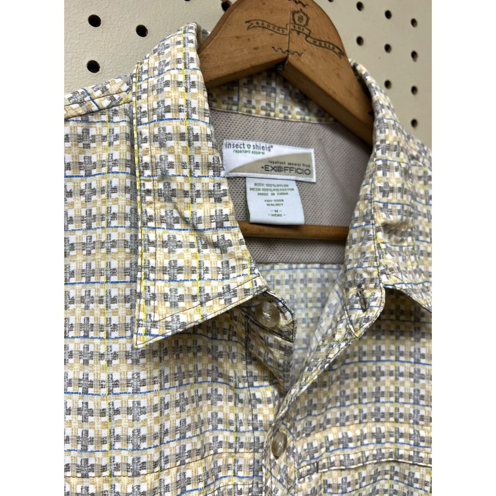ExOfficio Vented ExOfficio Shirt Button-Up Plaid LS Men M Multicolor Nylon Insect Shield Long Sleeve Mens Size US M / EU 48-50 / 2 - 4 Thumbnail