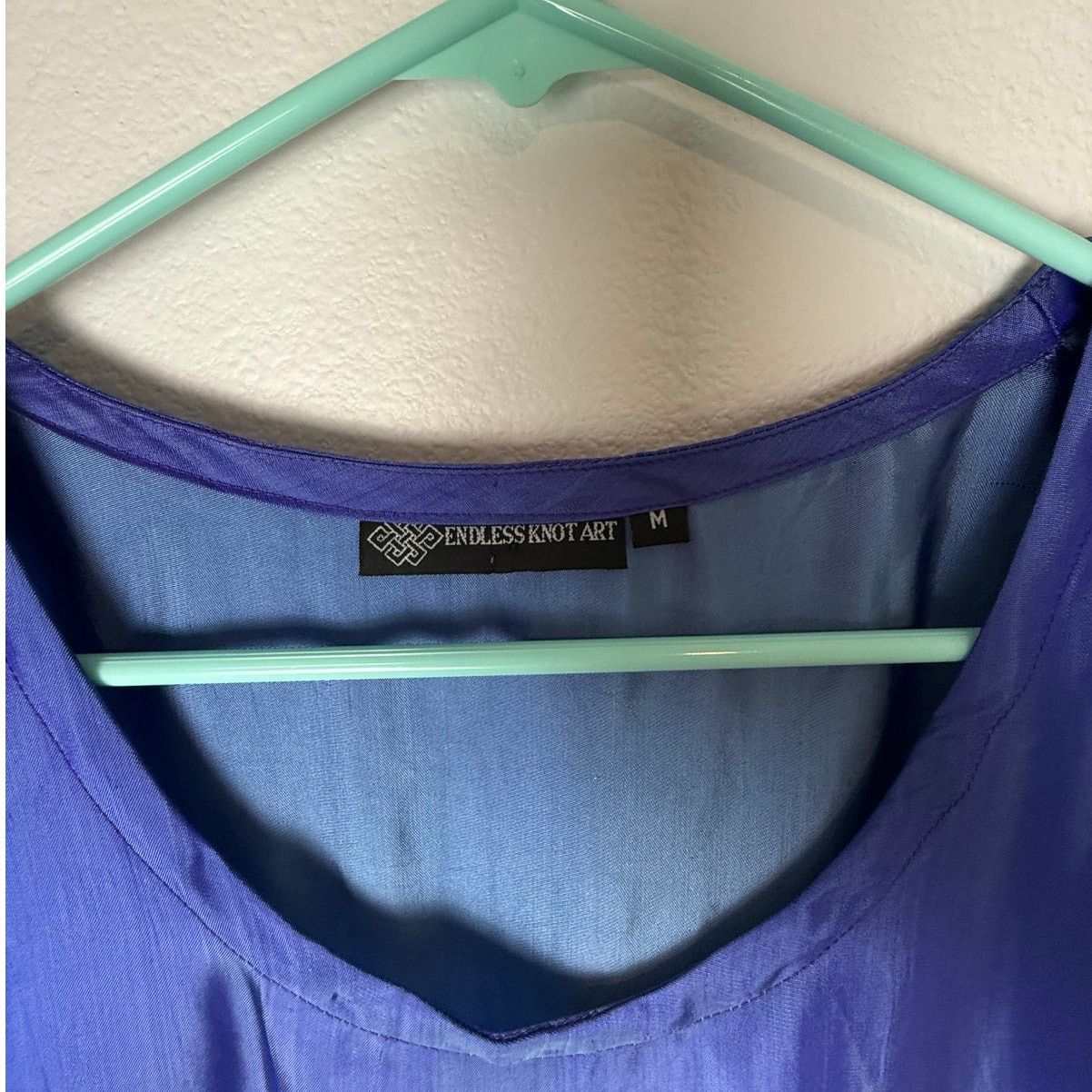 Endless Endless Knot Art Silk Blend Maxi Sheath Dress, Blue, Sz Med Size M / US 6-8 / IT 42-44 - 3 Thumbnail