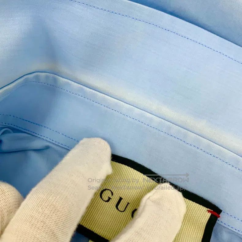 Gucci Gucci Blue logo embroidered cotton lapel single-breasted l Size XS / US 0-2 / IT 36-38 - 8 Thumbnail