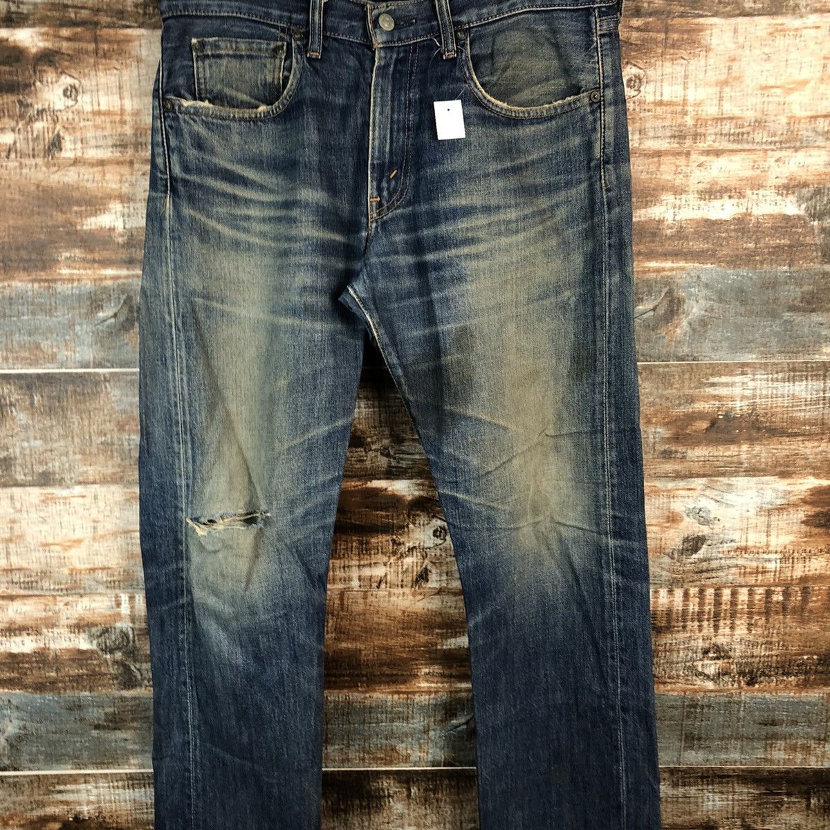 Levi's 505 Levis Blue ripped distressed Denim Pants #1410 Size US 32 / EU 48 - 5 Thumbnail