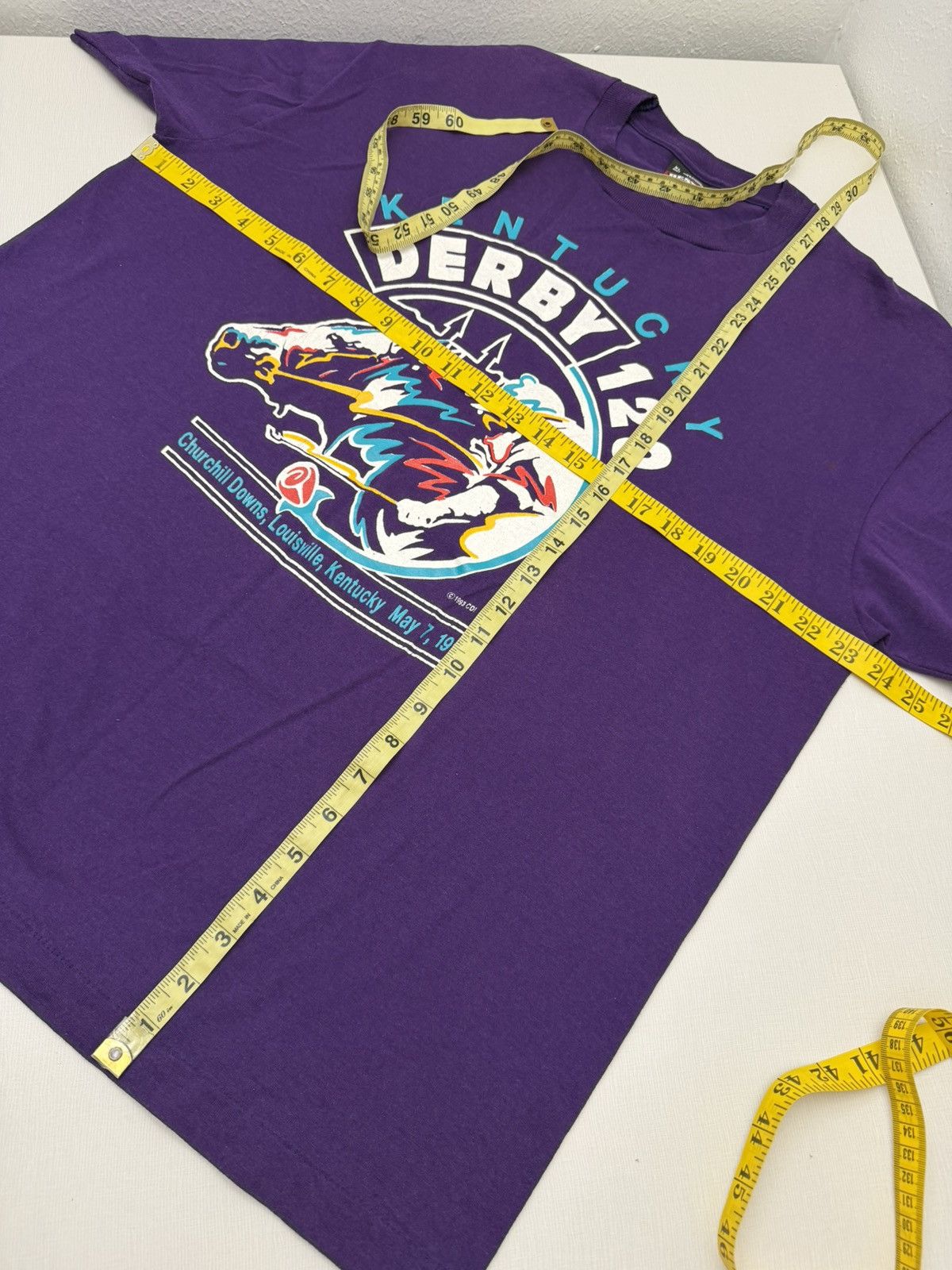 Fruit Of The Loom Vintage 90s Kentucky Derby 120 Graphic Tee 1993 XL Made USA Size US XL / EU 56 / 4 - 6 Thumbnail