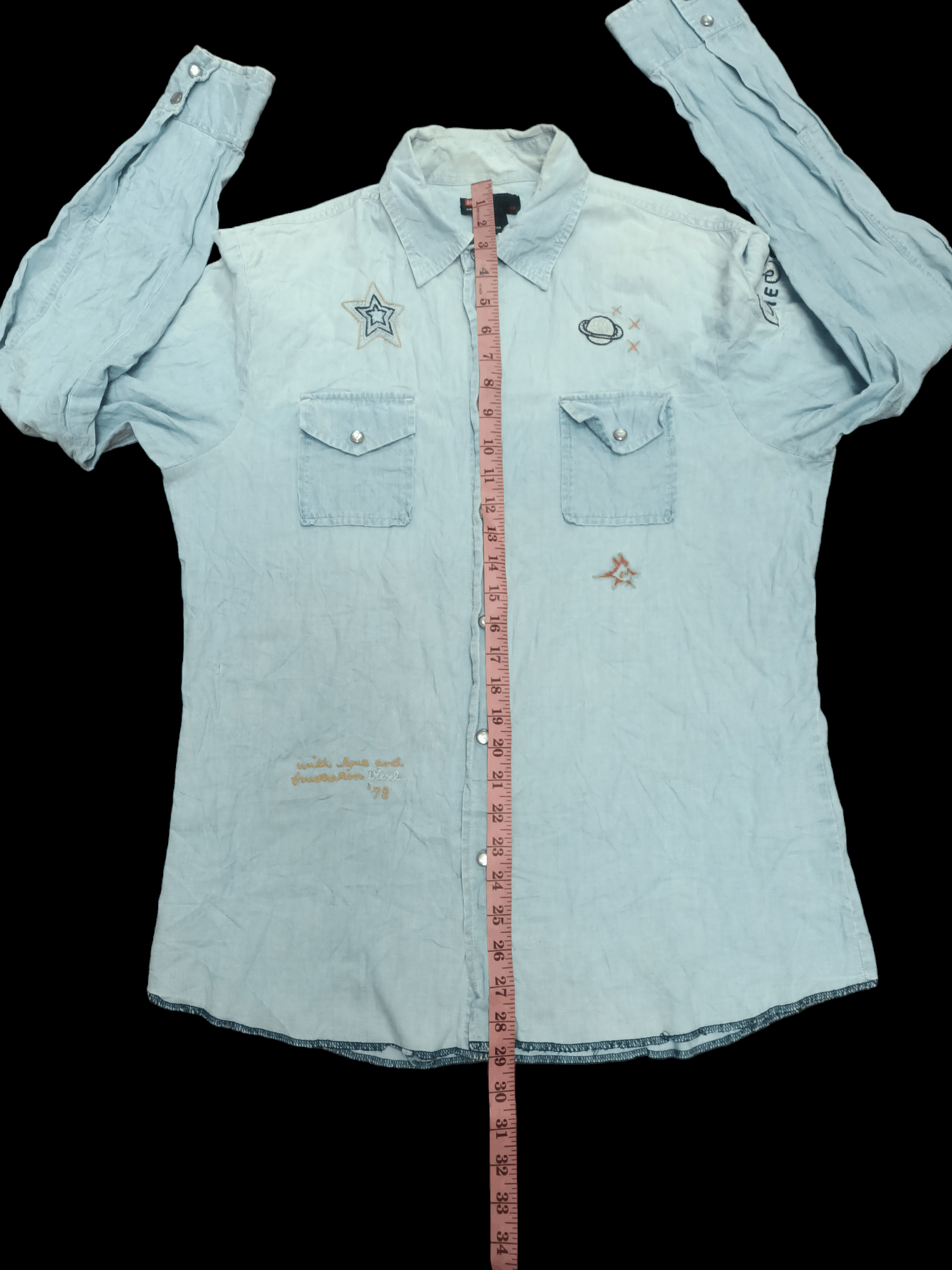 Designer × Diesel × Vintage DEISEL CHAMBRAY x BUTTON UP x VINTAGE Size US L / EU 52-54 / 3 - 5 Thumbnail