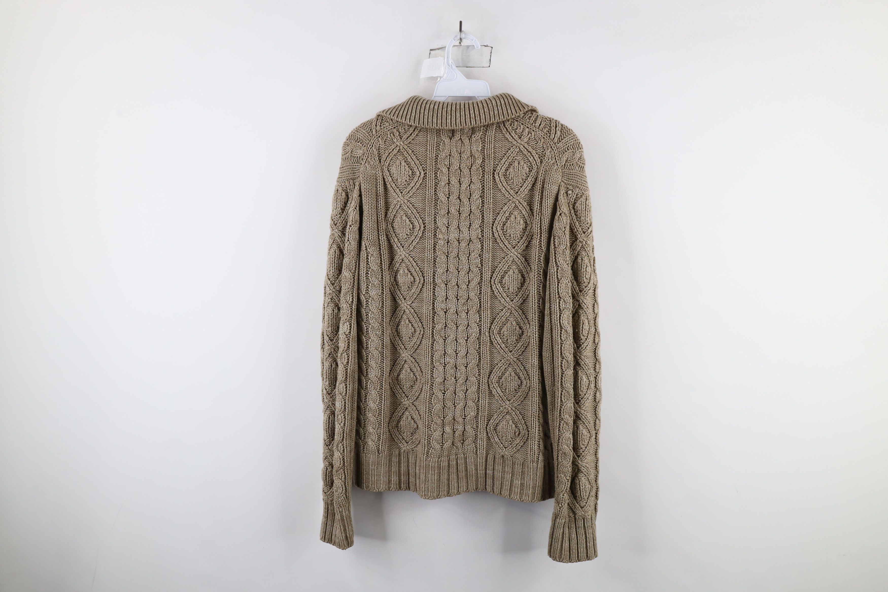Vintage Vintage 70s Streetwear Fisherman Cable Knit Collared Sweater Size US M / EU 48-50 / 2 - 8 Thumbnail