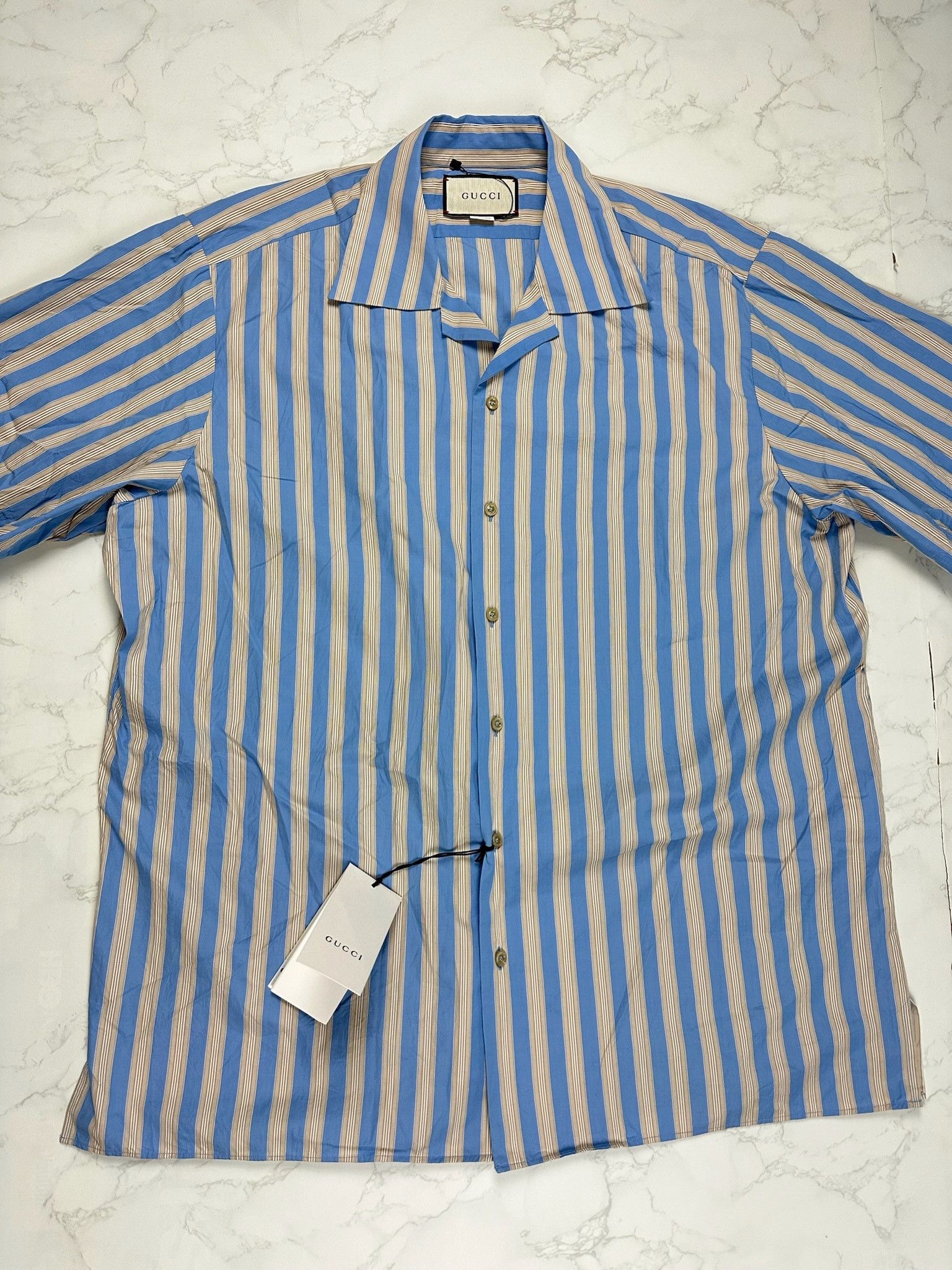 Gucci Gucci Big Bowling Striped Shirt Size US S / EU 44-46 / 1 - 6 Thumbnail