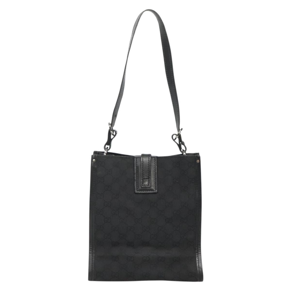 Gucci GUCCI GG Canvas Shoulder Bag Black Silver Size ONE SIZE - 3 Thumbnail
