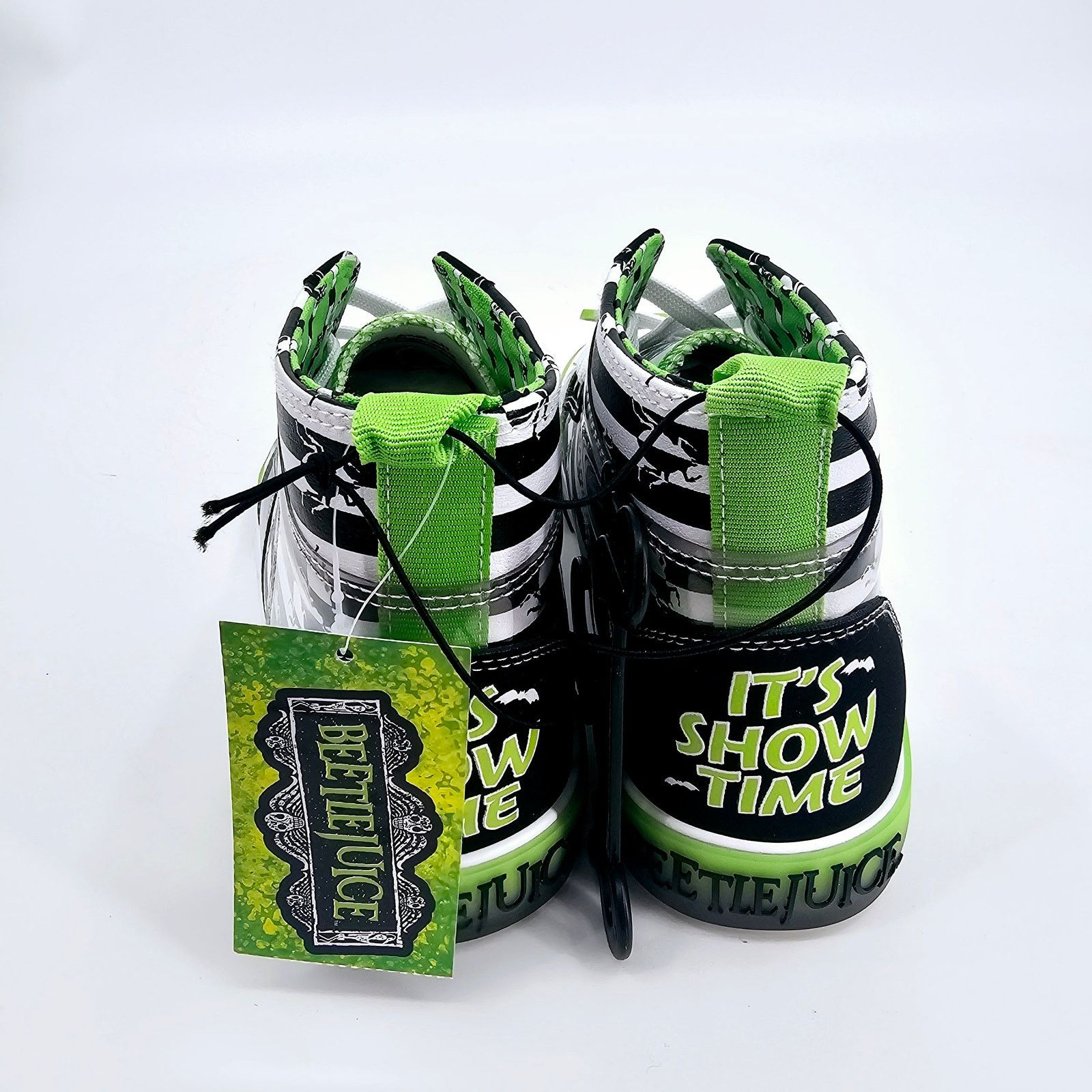 Warner Bros BEETLEJUICE Green Black White Striped High Top Sneaker 7.5 Size US 7.5 / IT 37.5 - 4 Thumbnail