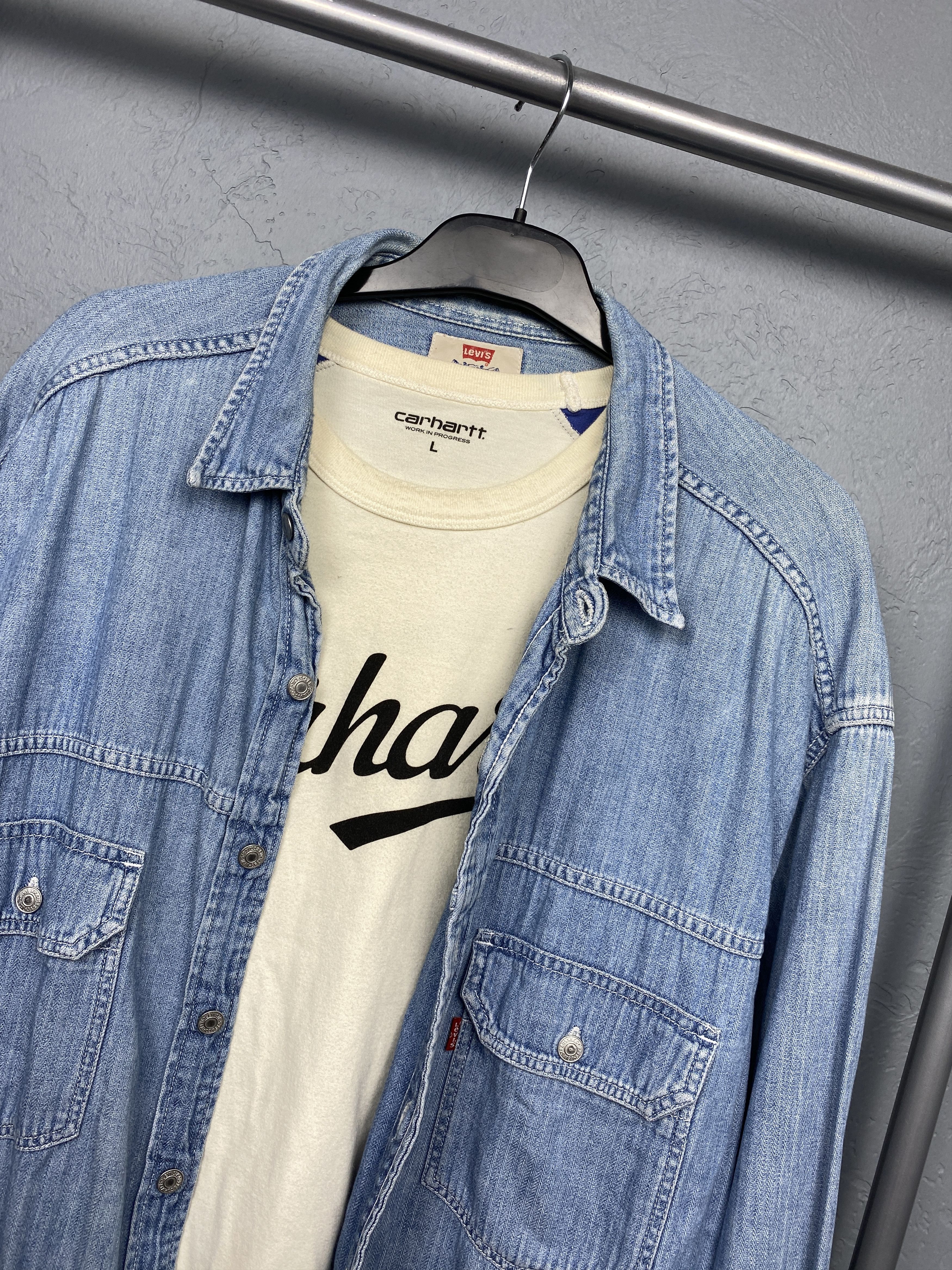 Levi's Levi's 90s Vintage Mens Denim Shirt Size US XL / EU 56 / 4 - 2 Thumbnail
