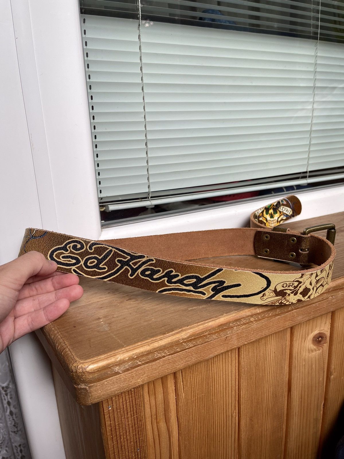 Ed Hardy Vintage y2k style belt leather belt Size ONE SIZE - 2 Thumbnail