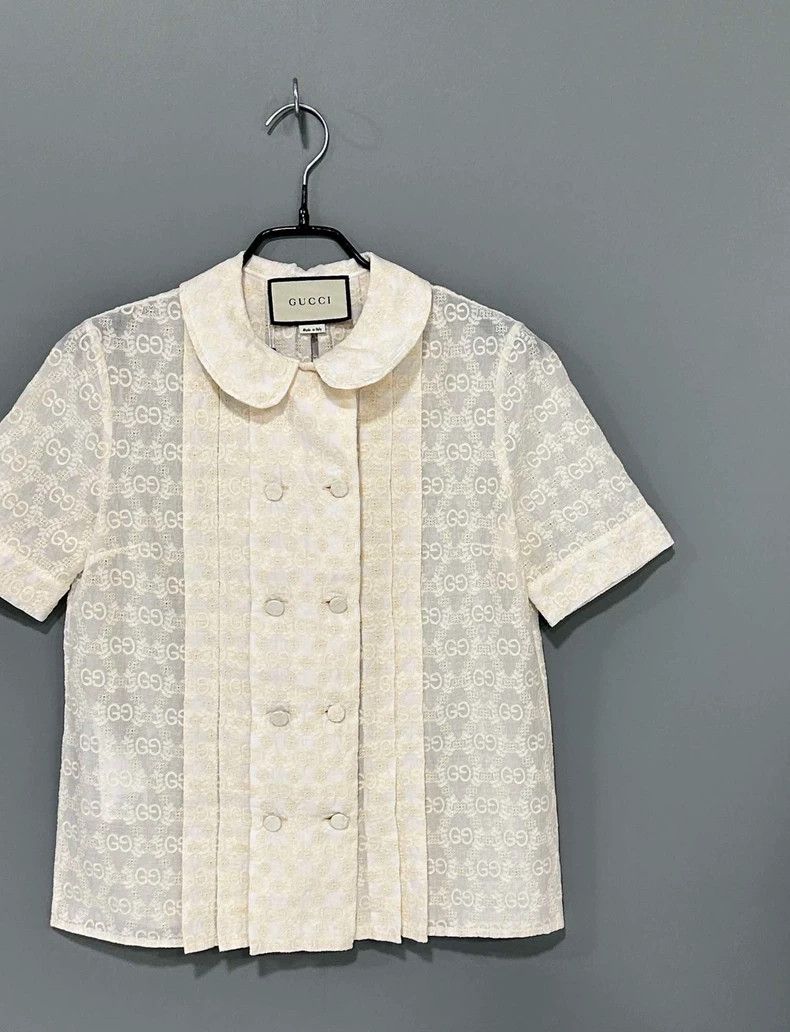 Gucci Gucci Size 36 Full print milky white embroidered short sle Size US S / EU 44-46 / 1 - 2 Thumbnail