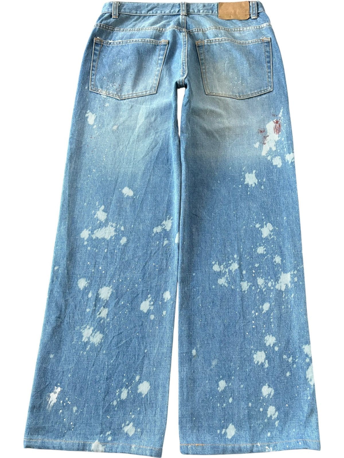 Helmut Lang Vintage Japanese Brand Painted Splattered Baggy Jeans Size US 32 / EU 48 - 2 Thumbnail