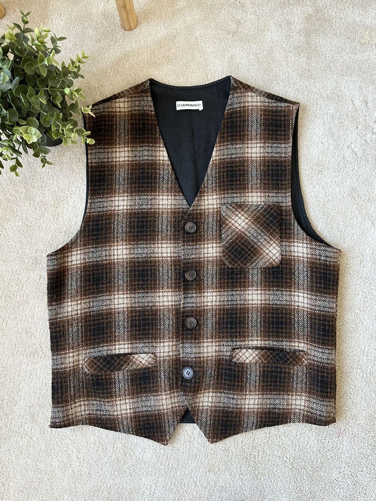 Club Monaco × Designer × Vintage Crazy Vintage 90s Club Monaco Wool Vest Size US M / EU 48-50 / 2 - 3 Thumbnail