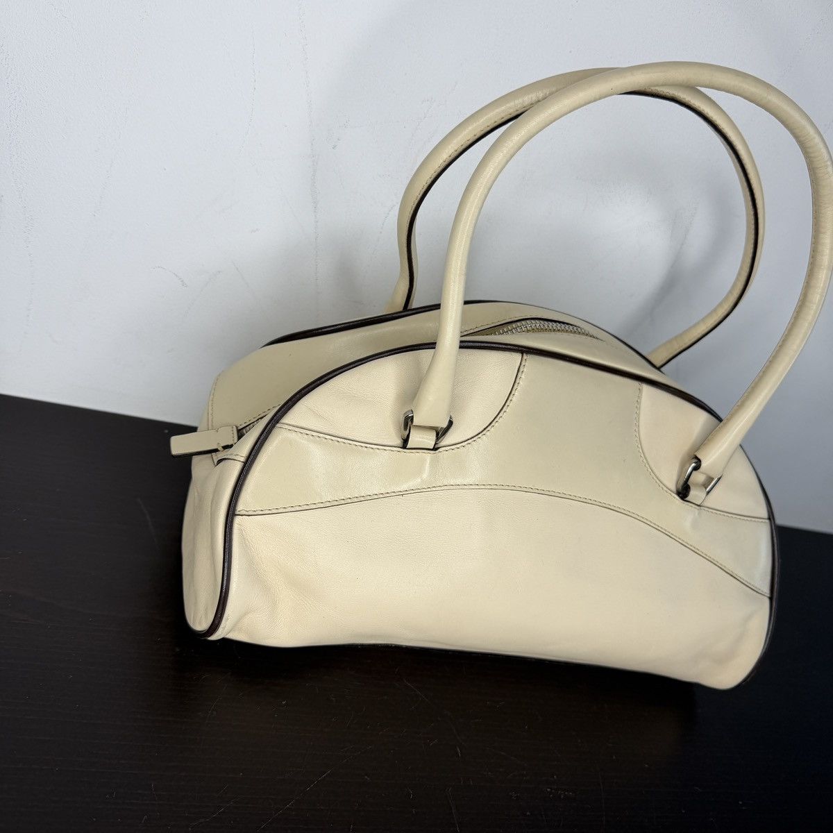 Prada Prada Vintage Leather Bag Beige Size ONE SIZE - 6 Thumbnail