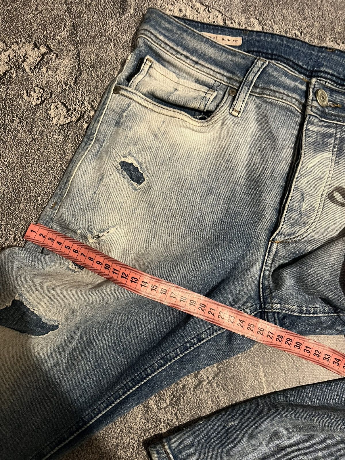 Japanese Brand Destroyed Sexy Skinny Fit Glamour Swag Jeans Size US 32 / EU 48 - 8 Thumbnail