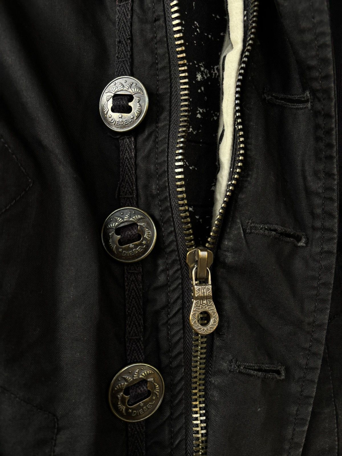 Diesel Y2K diesel parka with fawx fur hood Size L / US 10 / IT 46 - 6 Thumbnail