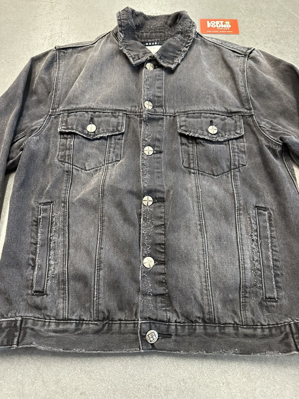 Ksubi Ksubi Classic Distressed Sketchy Black Denim Jacket Size US M / EU 48-50 / 2 - 5 Thumbnail
