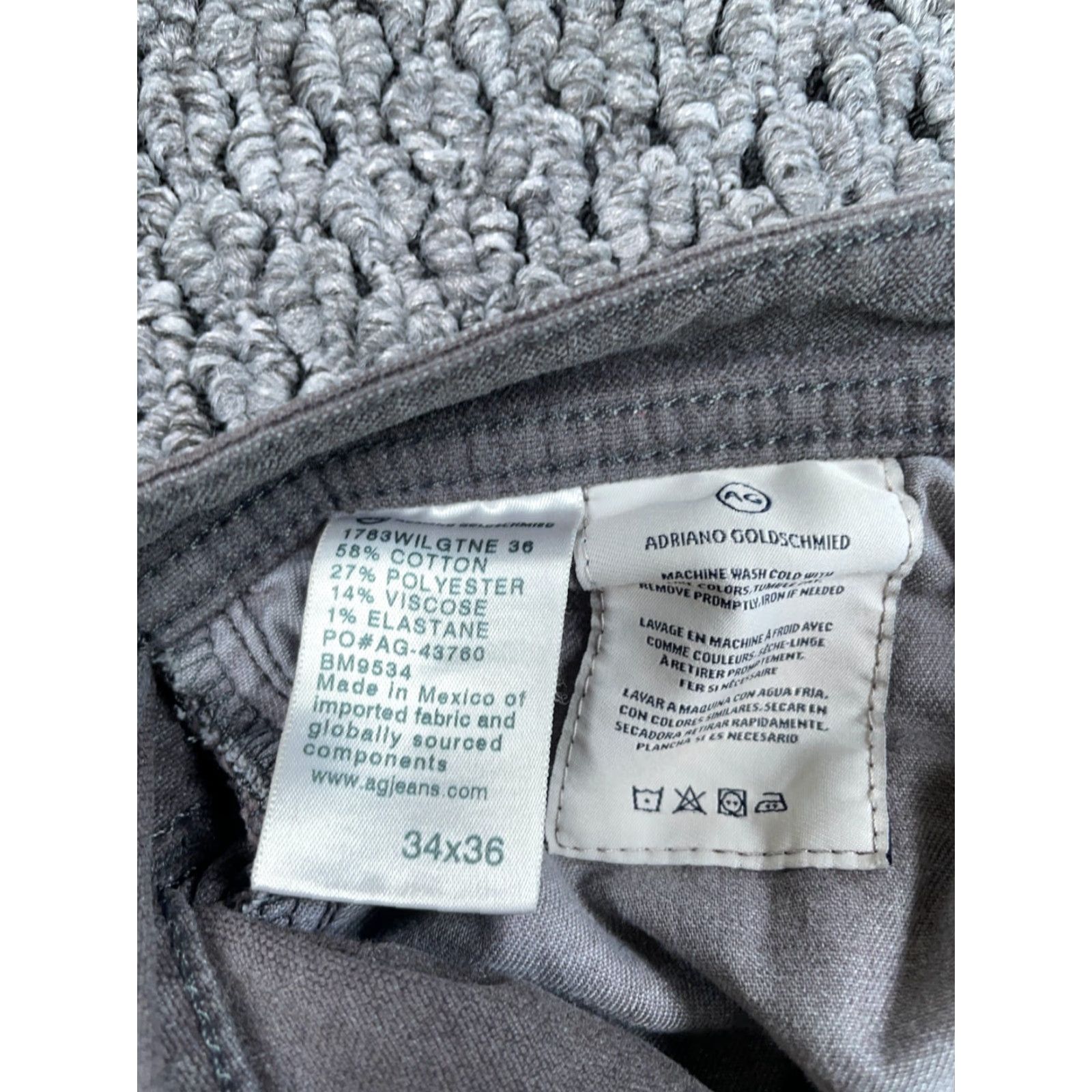 Vintage AG Adriano Goldschmied Chino Pants Men 34 Regular Gray Stretch Tapered Leg Flat Front Zip Fly Pockets Vintage No Size US 34 / EU 50 - 3 Thumbnail