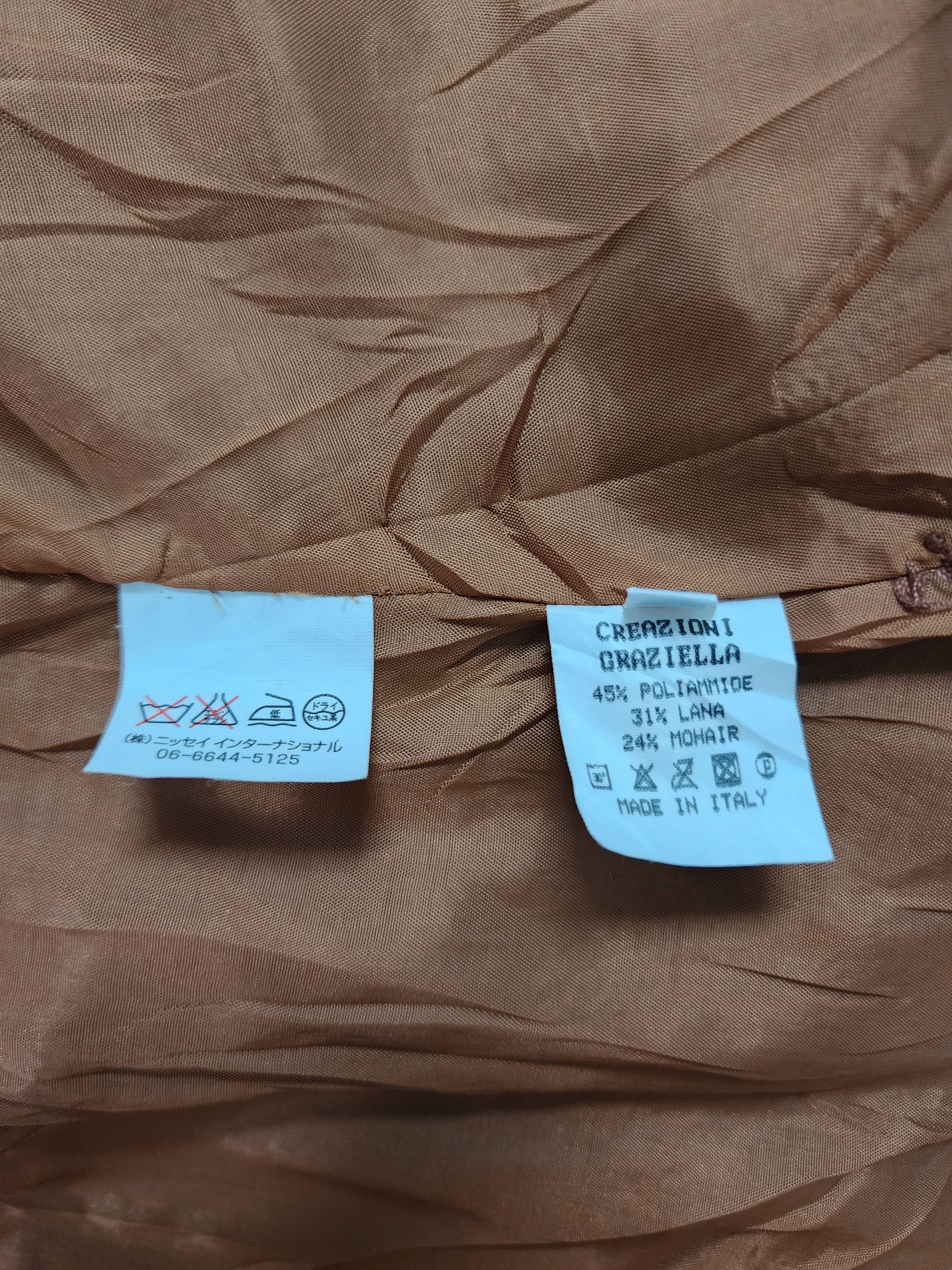 Vintage Creazioni Graziella Mohair Lana Faux Fur Button Up Jacket Size L / US 10 / IT 46 - 8 Thumbnail
