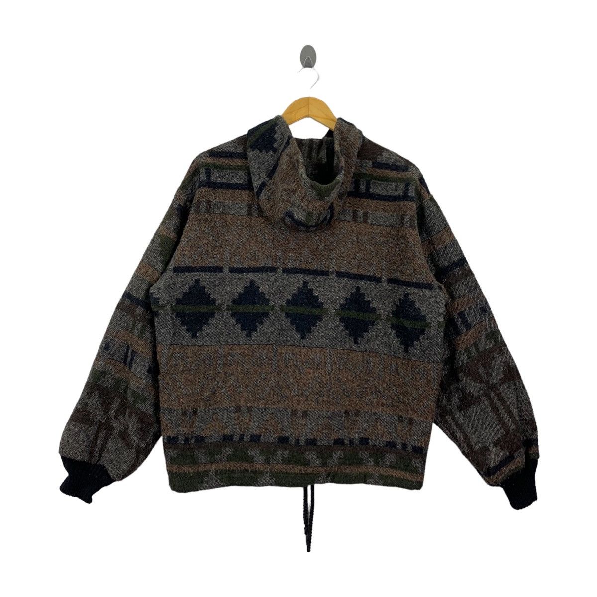 Native Vintage AZTEC NAVAJO Made In Usa Wool Hoodie Jacket Size US M / EU 48-50 / 2 - 2 Thumbnail