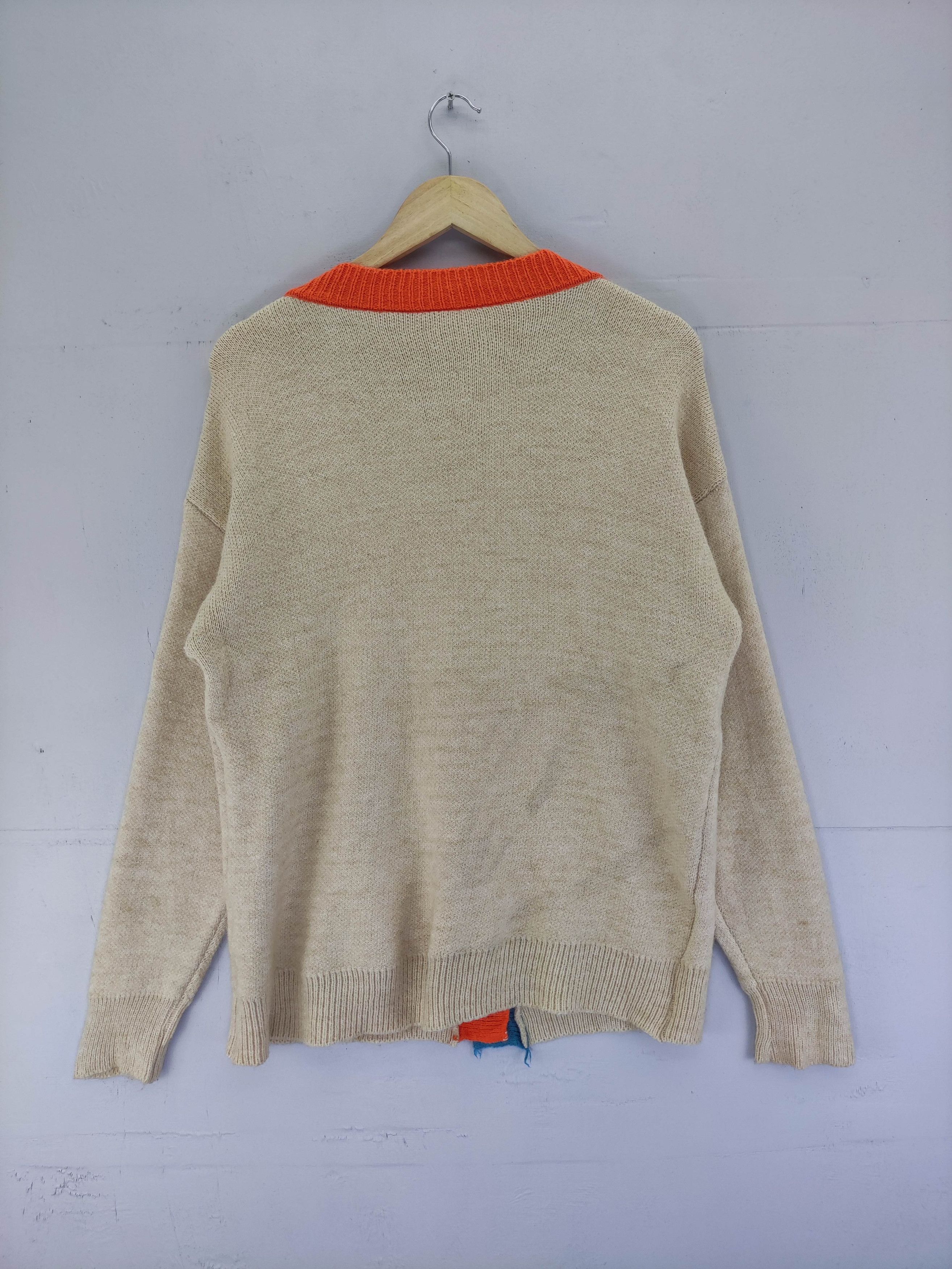 Japanese Brand Vintage Cardigan Wool Sweater 2 Tone Colour Poket Size M / US 6-8 / IT 42-44 - 4 Thumbnail