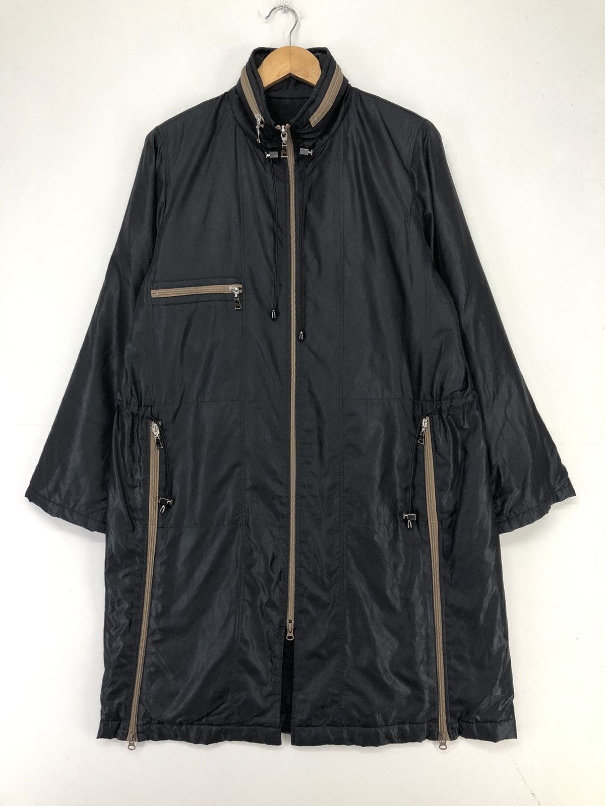 Japanese Brand Vintage Sun Rose Long Jacket Zipper Design Size US L / EU 52-54 / 3 - 1 Thumbnail
