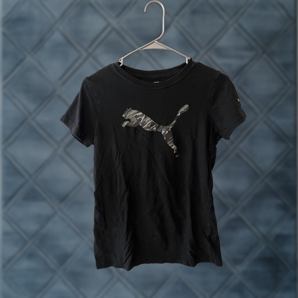 Puma PUMA Women's Short Sleeve T-Shirt Black Logo Size Medium Logo Black Cotton Size M / US 6-8 / IT 42-44 - 1 Thumbnail