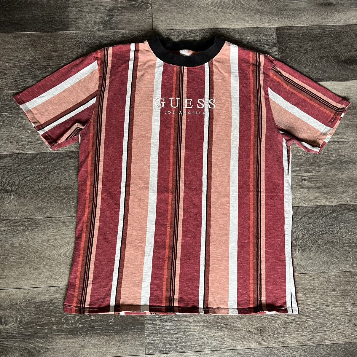 Guess × Vintage Vintage Guess Originals Los Angeles Embroidered Striped Tee Size US M / EU 48-50 / 2 - 1 Thumbnail
