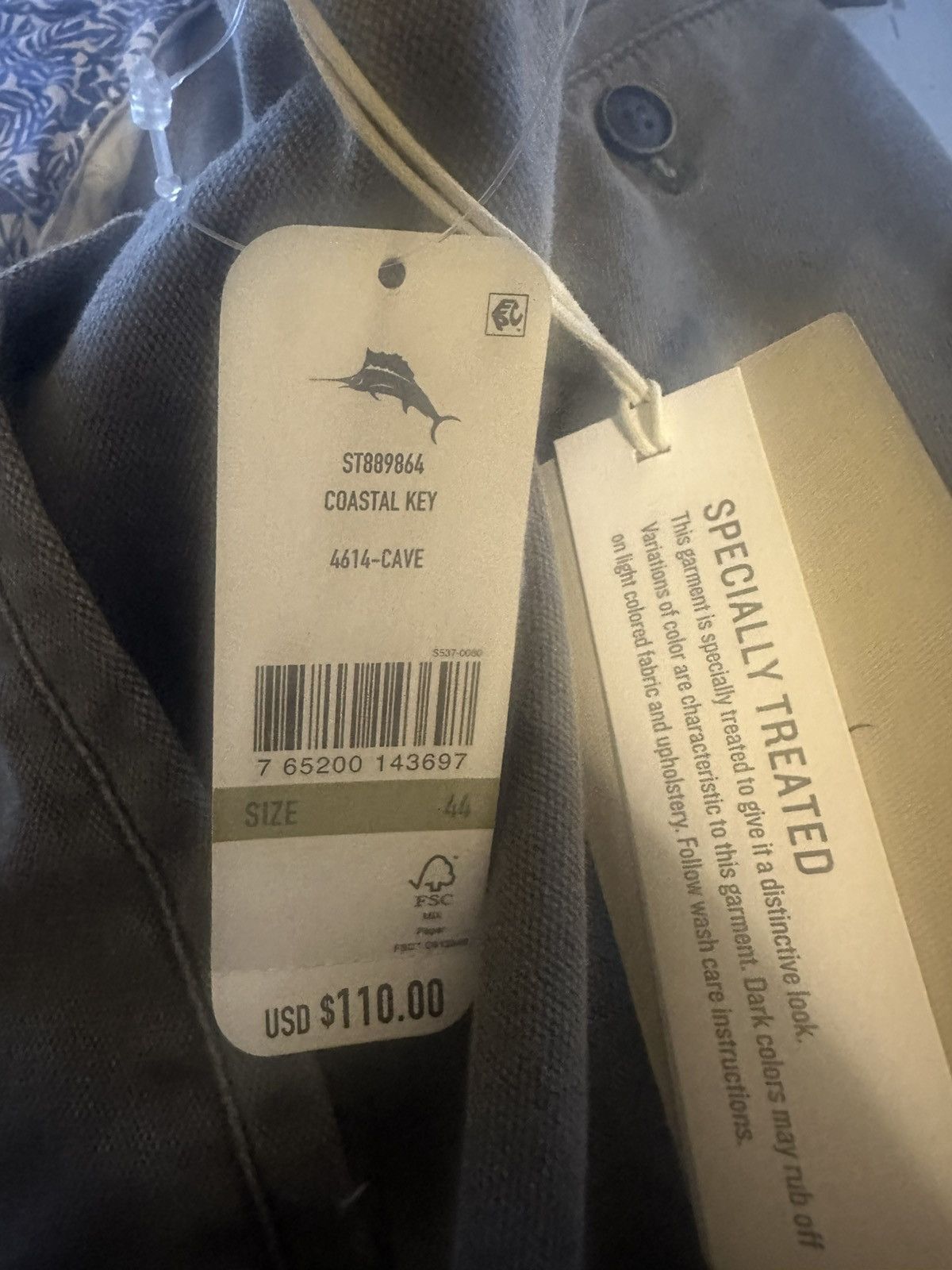 Tommy Bahama New coastal key MENS SIZE 44 TOMMY BAHAMA GRAY CASUAL SHORTS Size US 44 / EU 60 - 4 Thumbnail