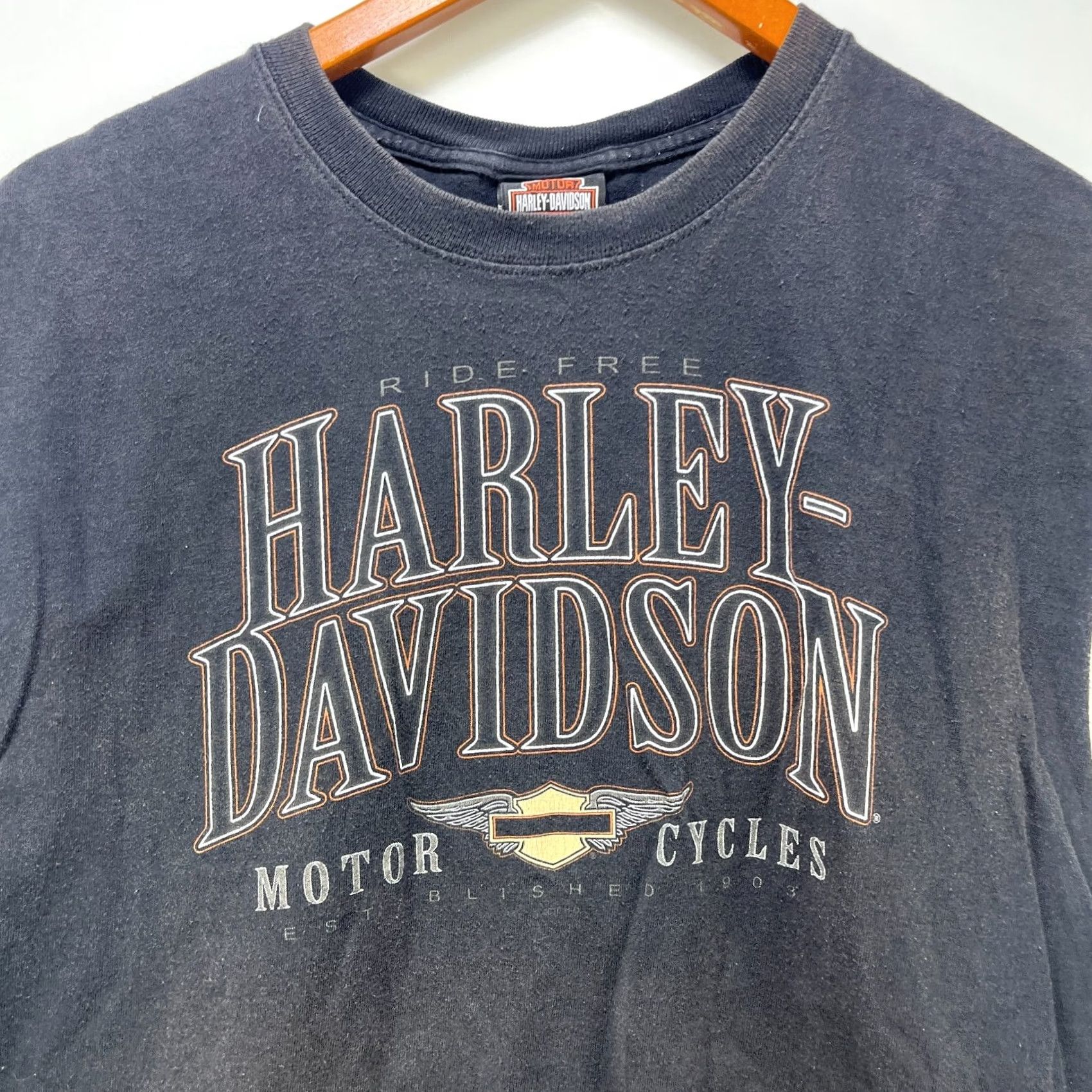 Harley Davidson VINTAGE Harley-Davidson Sleeveless Shirt XL Black Cotton 90s USA Mens T-Shirt Size US XL / EU 56 / 4 - 3 Thumbnail