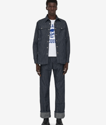 Alexander McQueen o1w1db10925 Pinstripe Denim Shirt in Black Size US M / EU 48-50 / 2 - 2 Thumbnail