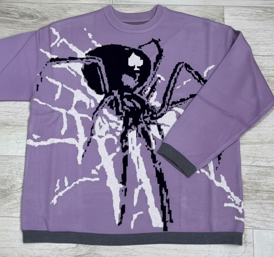 Other Street Retro Y2K Cartoon Purple Spider Jacquard Knitwear Size US M / EU 48-50 / 2 - 1 Thumbnail