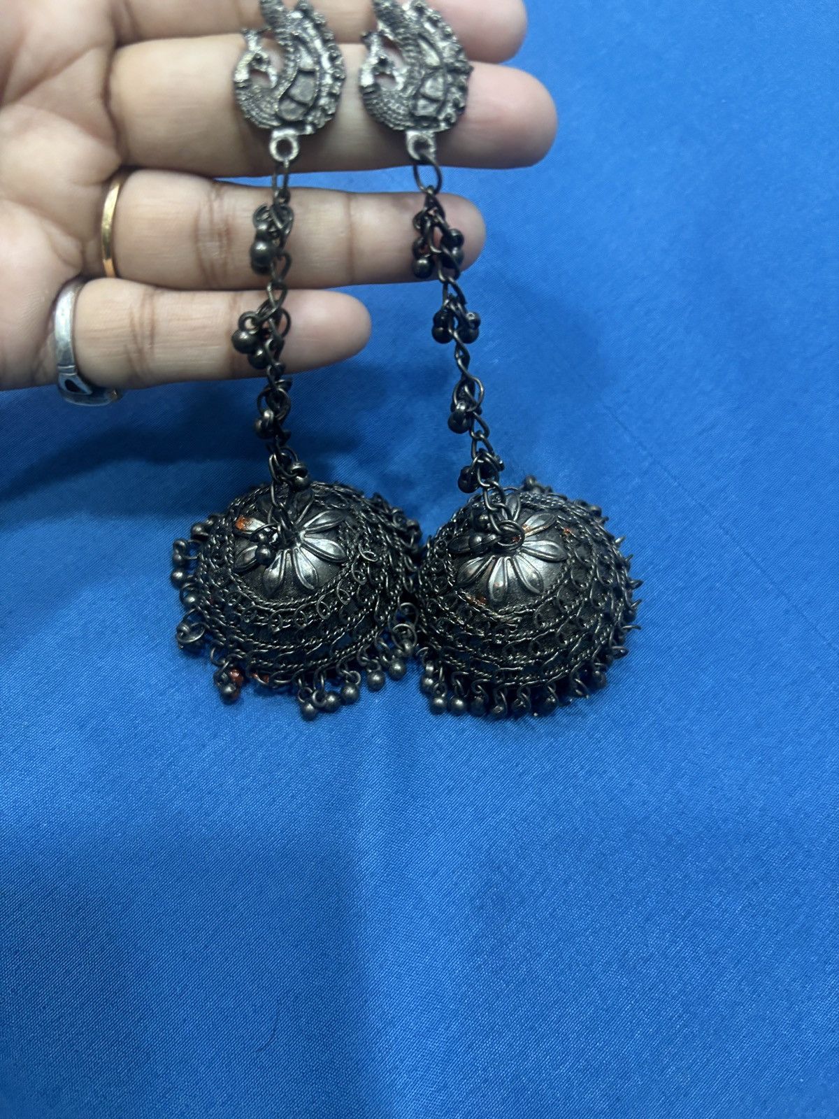Other Silver earrings heavy in looks light in weight Size ONE SIZE - 1 Thumbnail