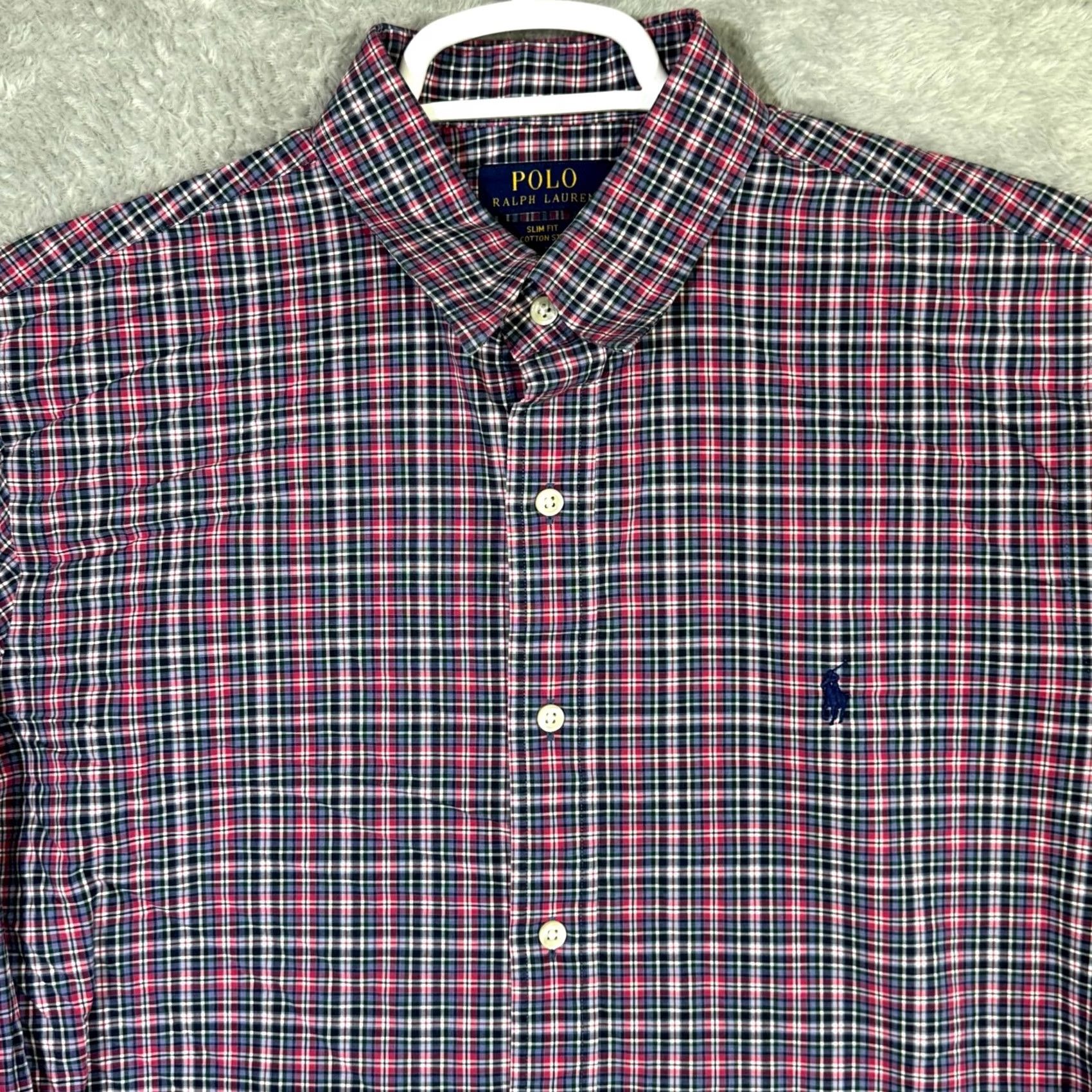 Polo Ralph Lauren Polo Ralph Lauren Men’s Slim Fit Button-Up Shirt Large Multi Plaid 100% Cotton Stretch Size US L / EU 52-54 / 3 - 4 Thumbnail