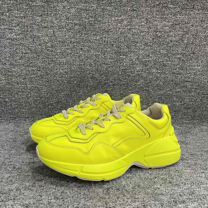 Gucci Gucci Rhyton Leather Low-Top Sneakers in Yellow 0079 Size US 8 / EU 41 - 1 Thumbnail