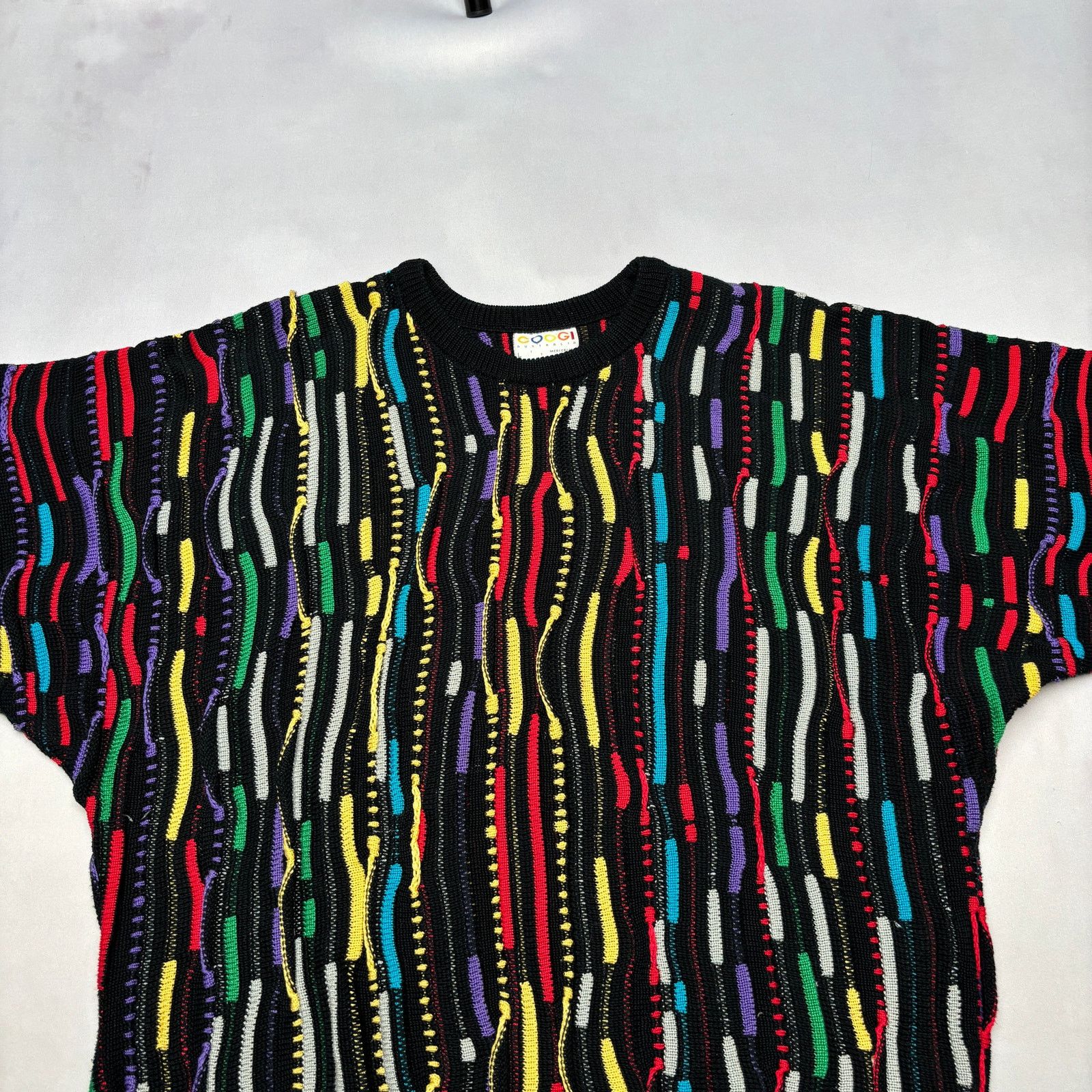 Coogi × Vintage Vintage Coogi Rainbow 3D Knit Sweater Men's Large Biggie 90s Size US L / EU 52-54 / 3 - 2 Thumbnail