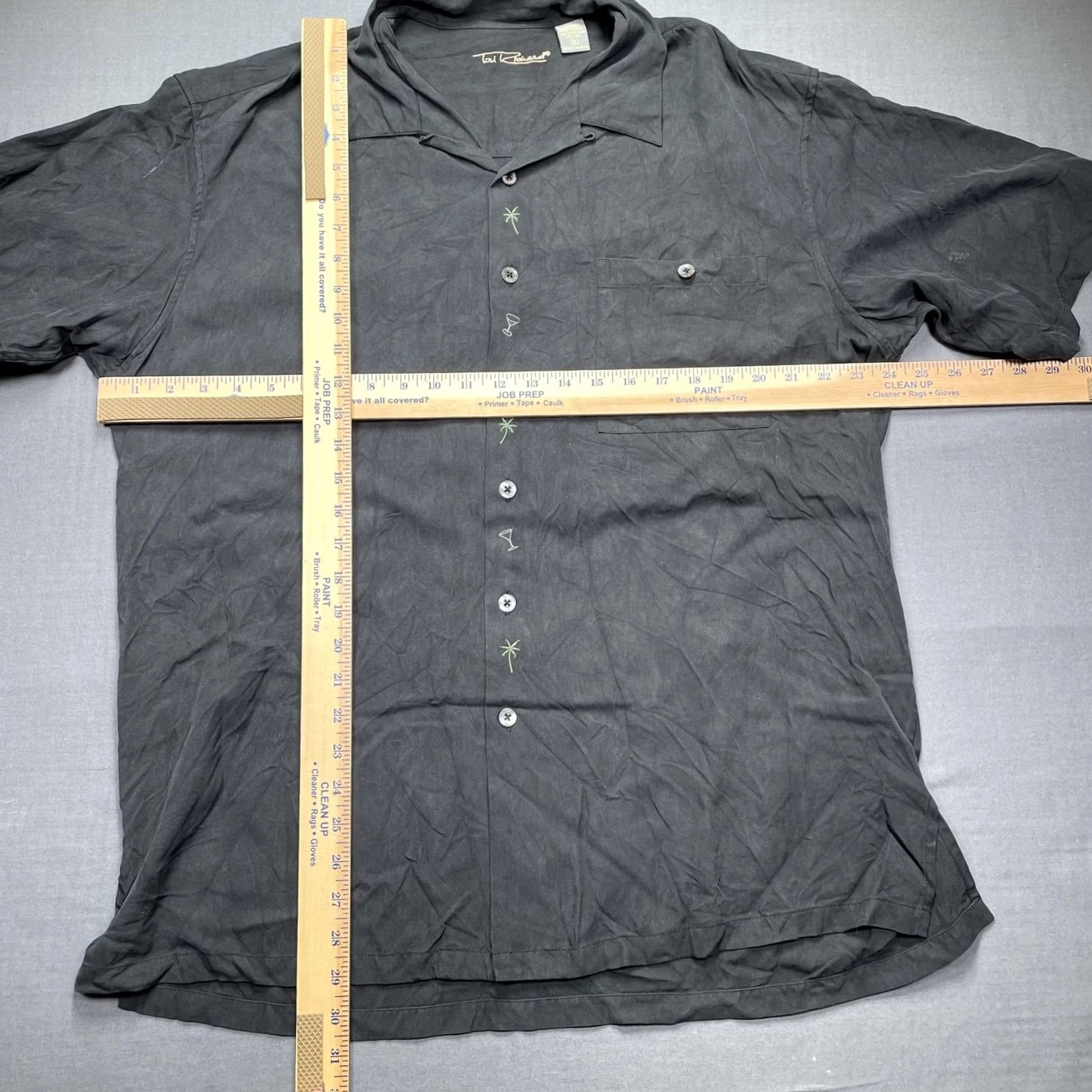 Tori Richard Tori Richard Shirt Mens XL Gray Tropitini Hawaiian Aloha Silk Embroidered Size US XL / EU 56 / 4 - 7 Thumbnail