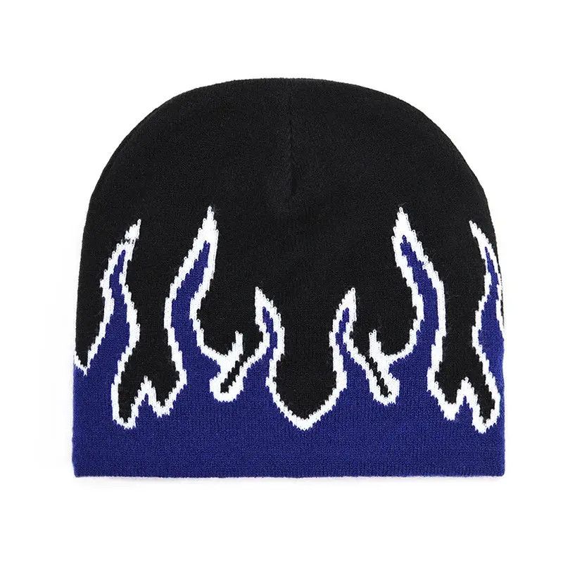 Other Blue Flame Beanies Hat Knitted Size ONE SIZE - 1 Thumbnail