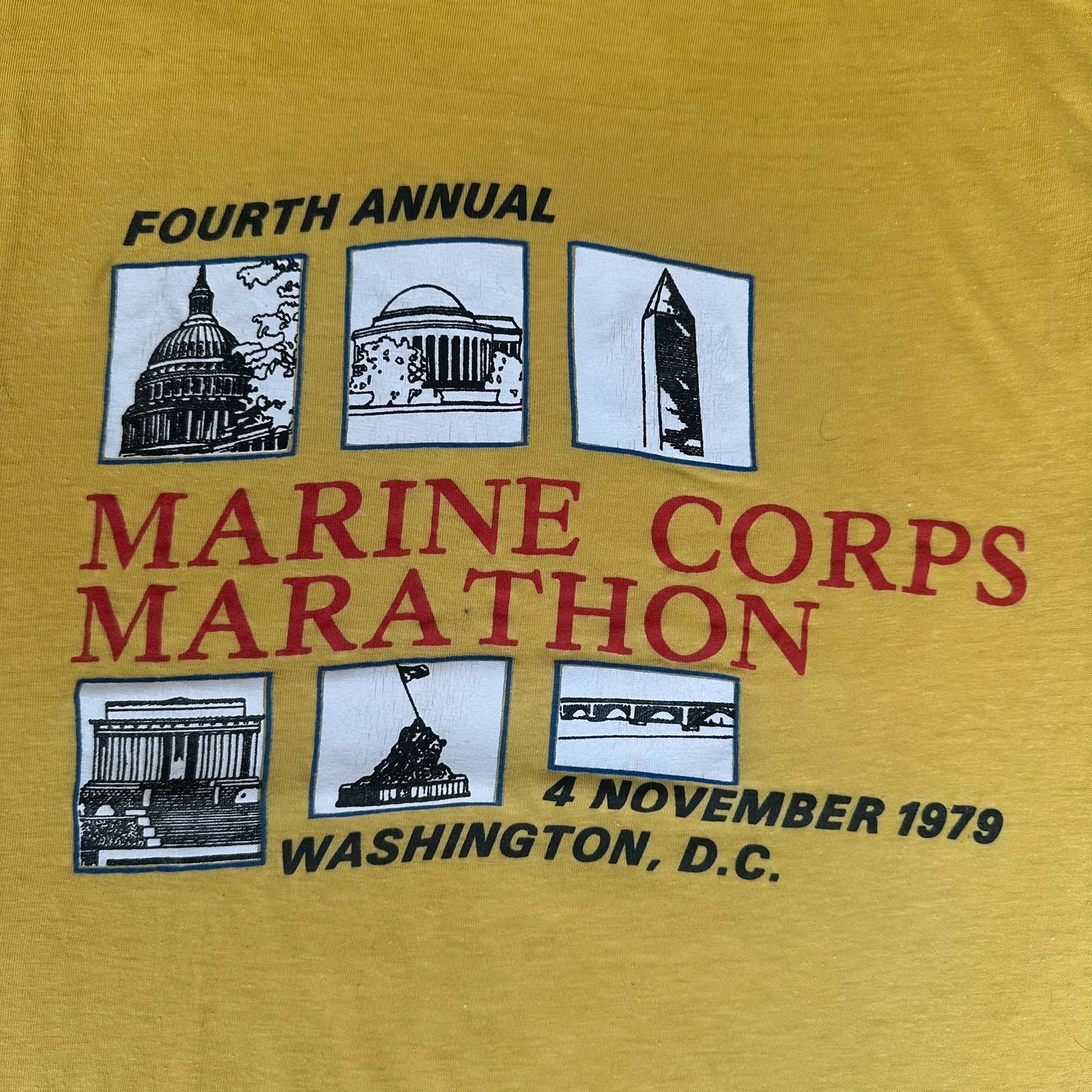 Vintage Vintage 70s Marine Corps Marathon 1979 T-Shirt Paper Thin Si Size US M / EU 48-50 / 2 - 2 Thumbnail